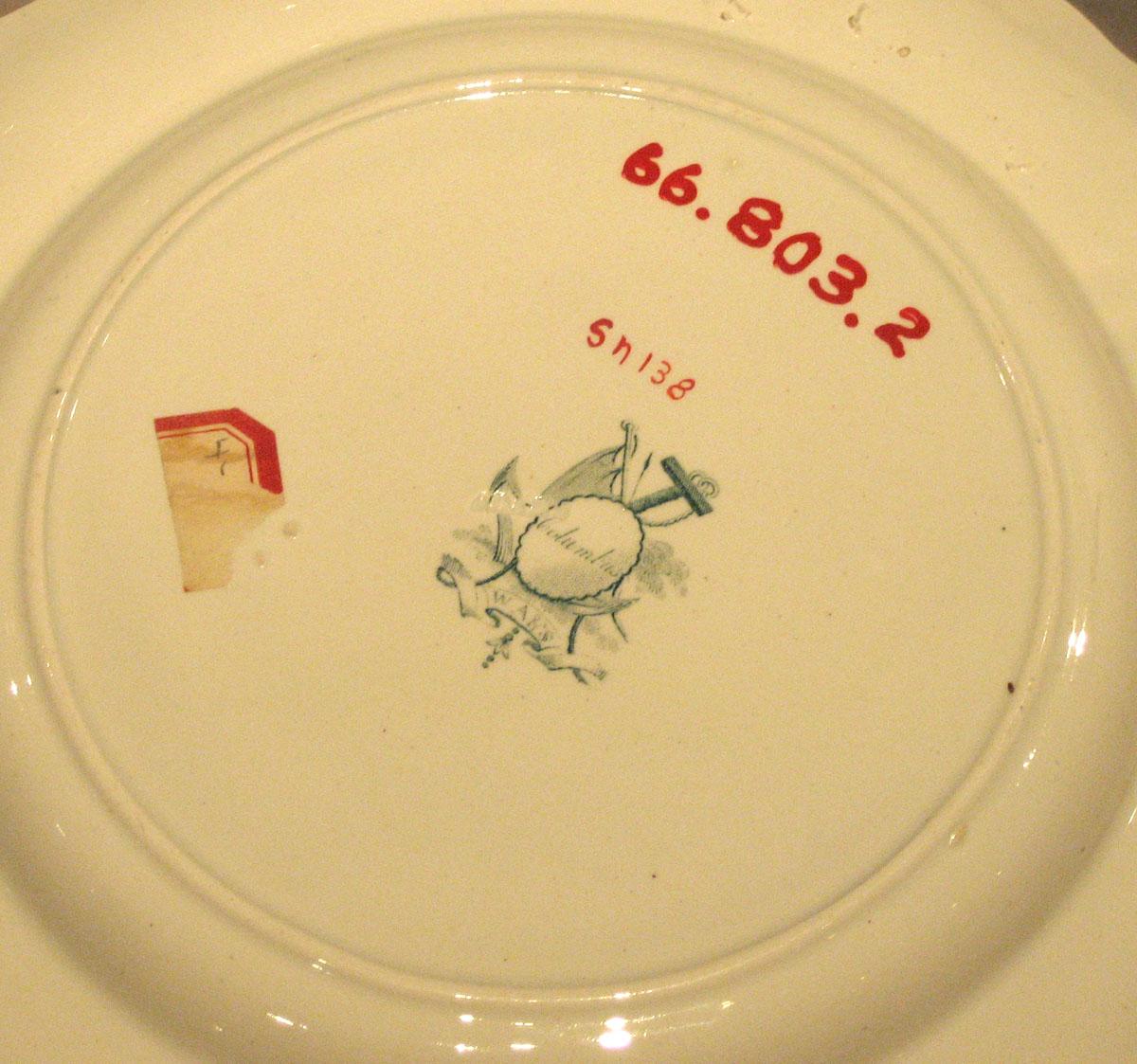 1966.0803.002 Columbus Fleet scene dinner plate (mark)