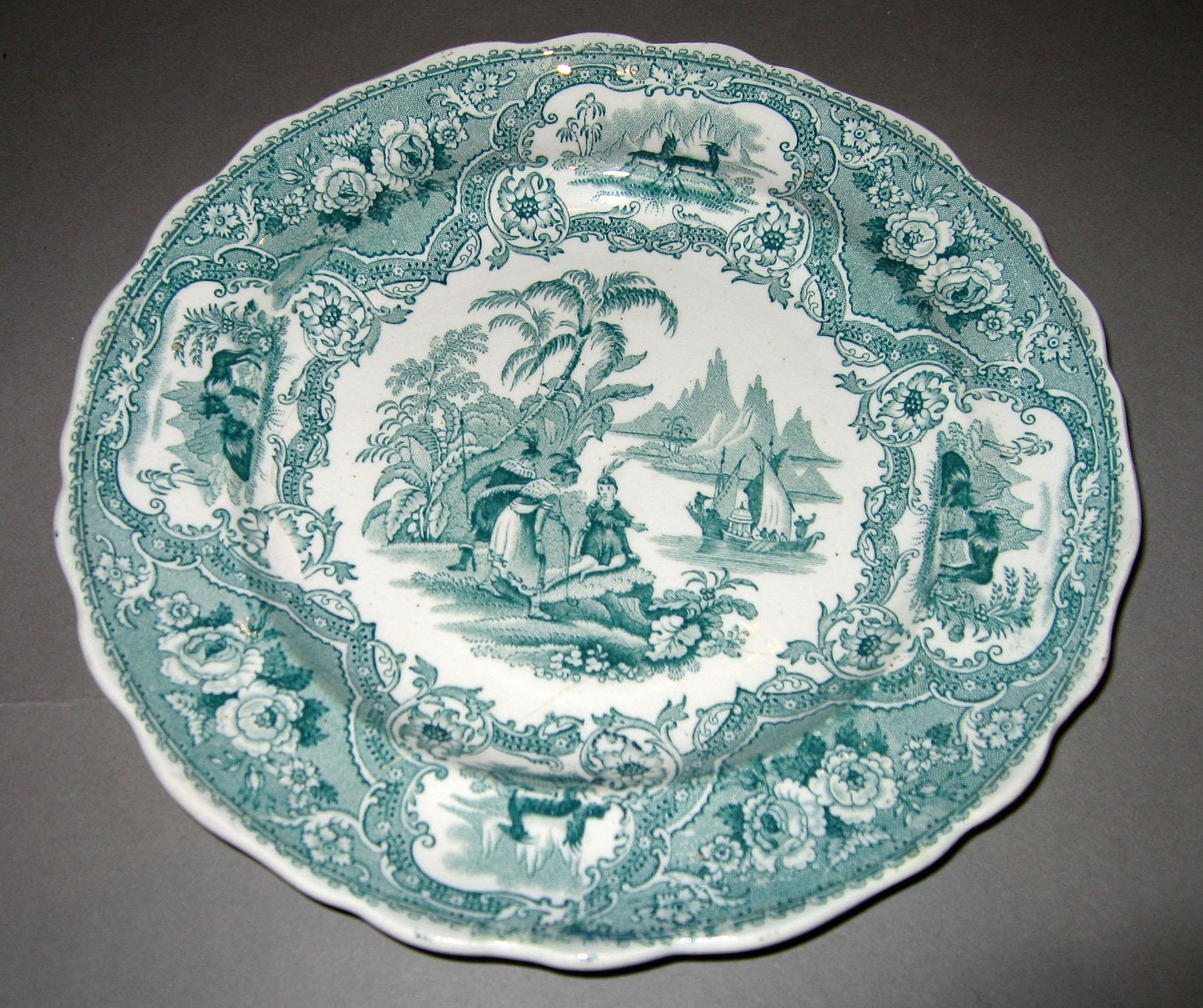 1966.0809.004 Columbus Indian Scene transfer printed plate
