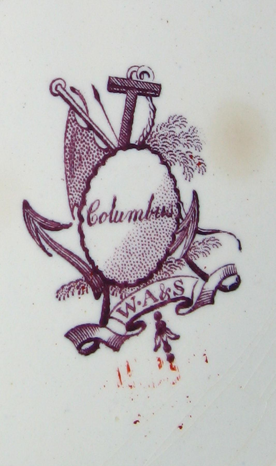 1966.0811.001 Columbus: Indian scene purple transfer plate (mark)