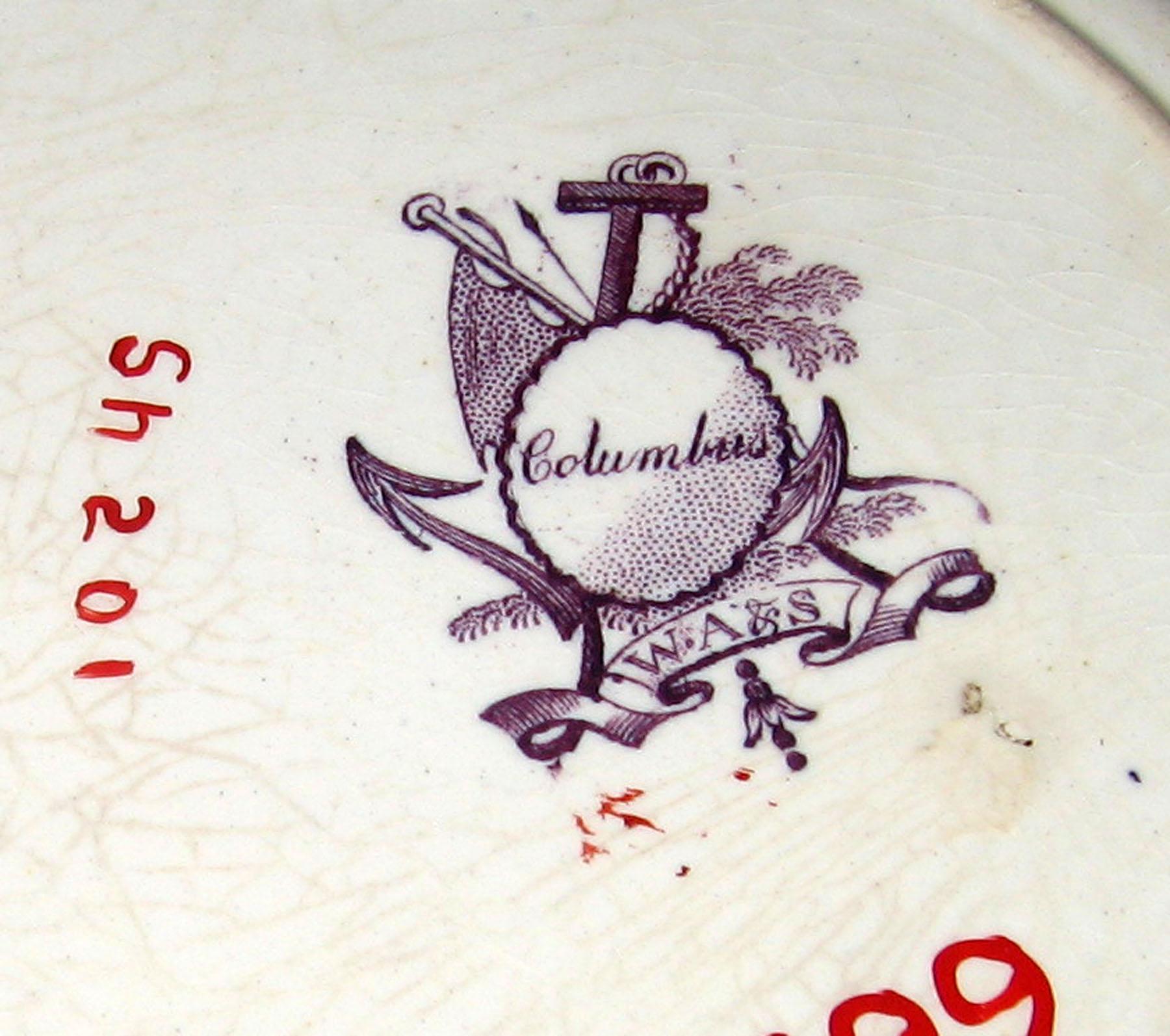 1966.0811.002 Columbus: Indian scene purple transfer plate (mark)