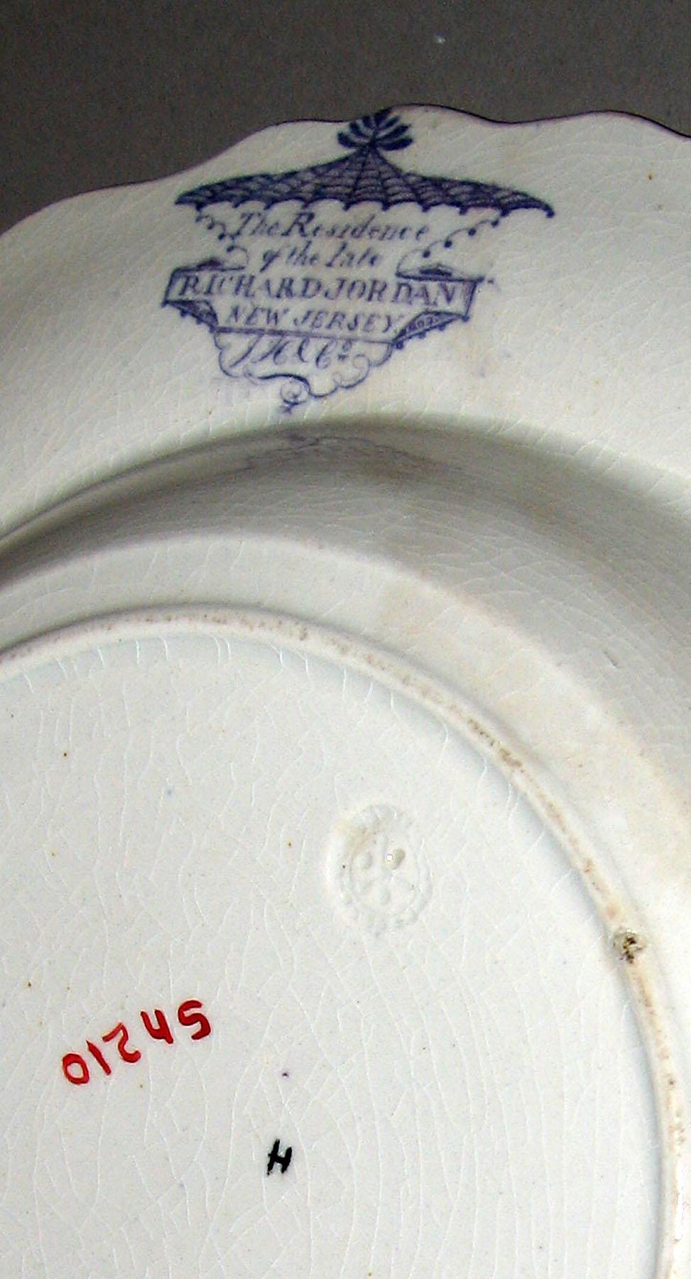 1966.0820.001 Purple Richard Jordan pattern soup plate (mark)