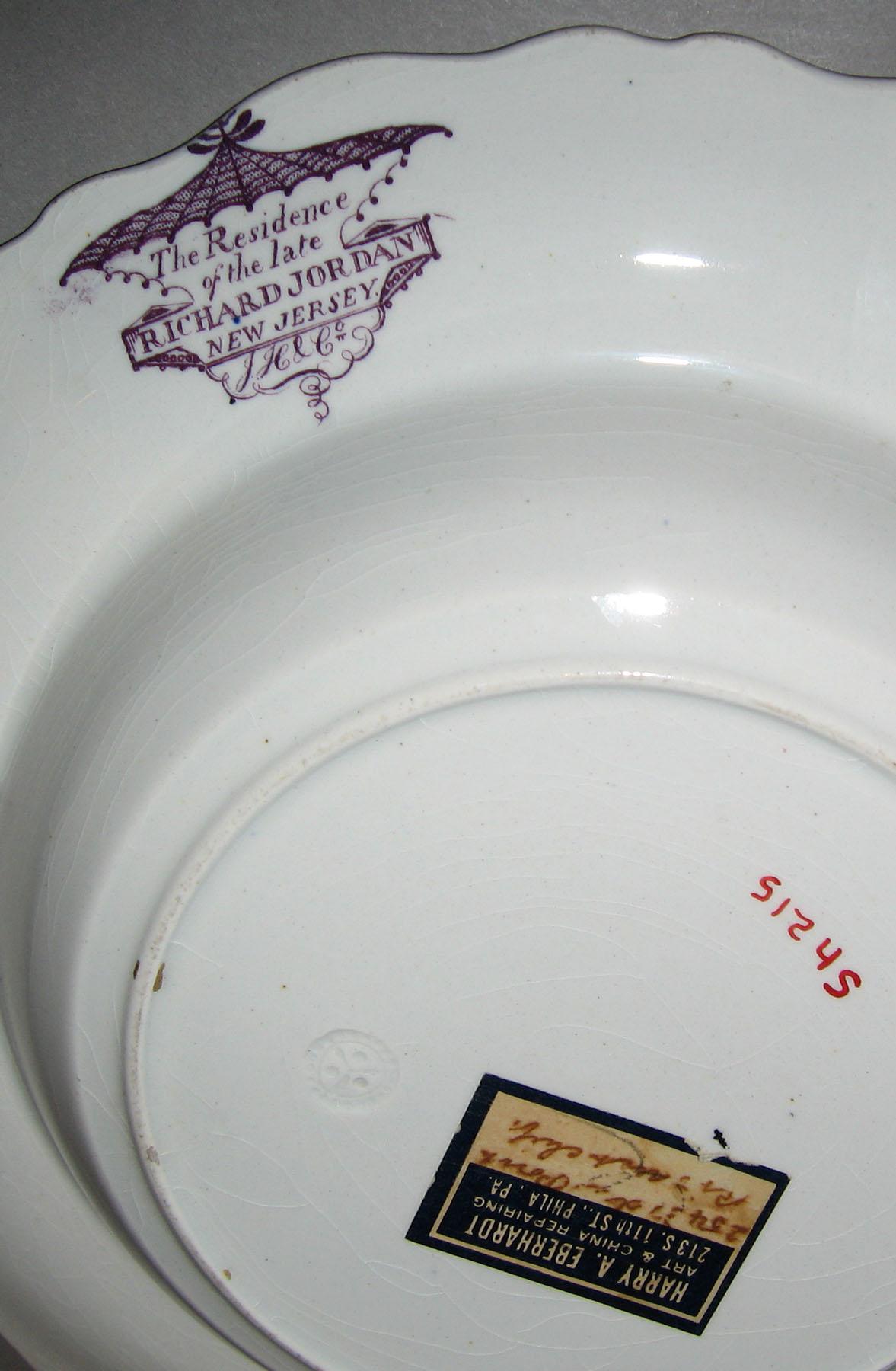 1966.0820.003 Purple Richard Jordan pattern soup plate (mark)