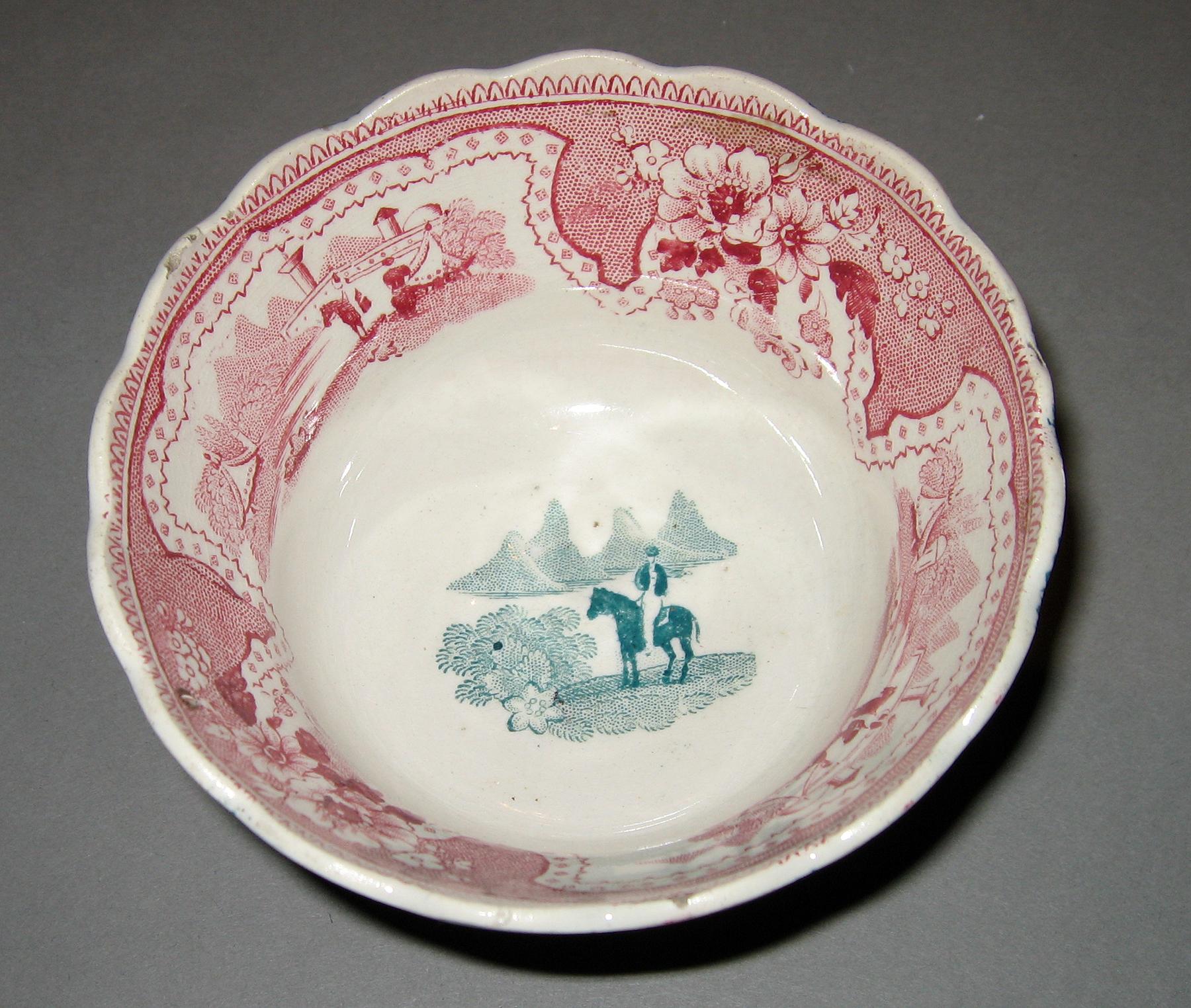 1966.0858.001 Palestine transfer-printed pattern cup (interior)