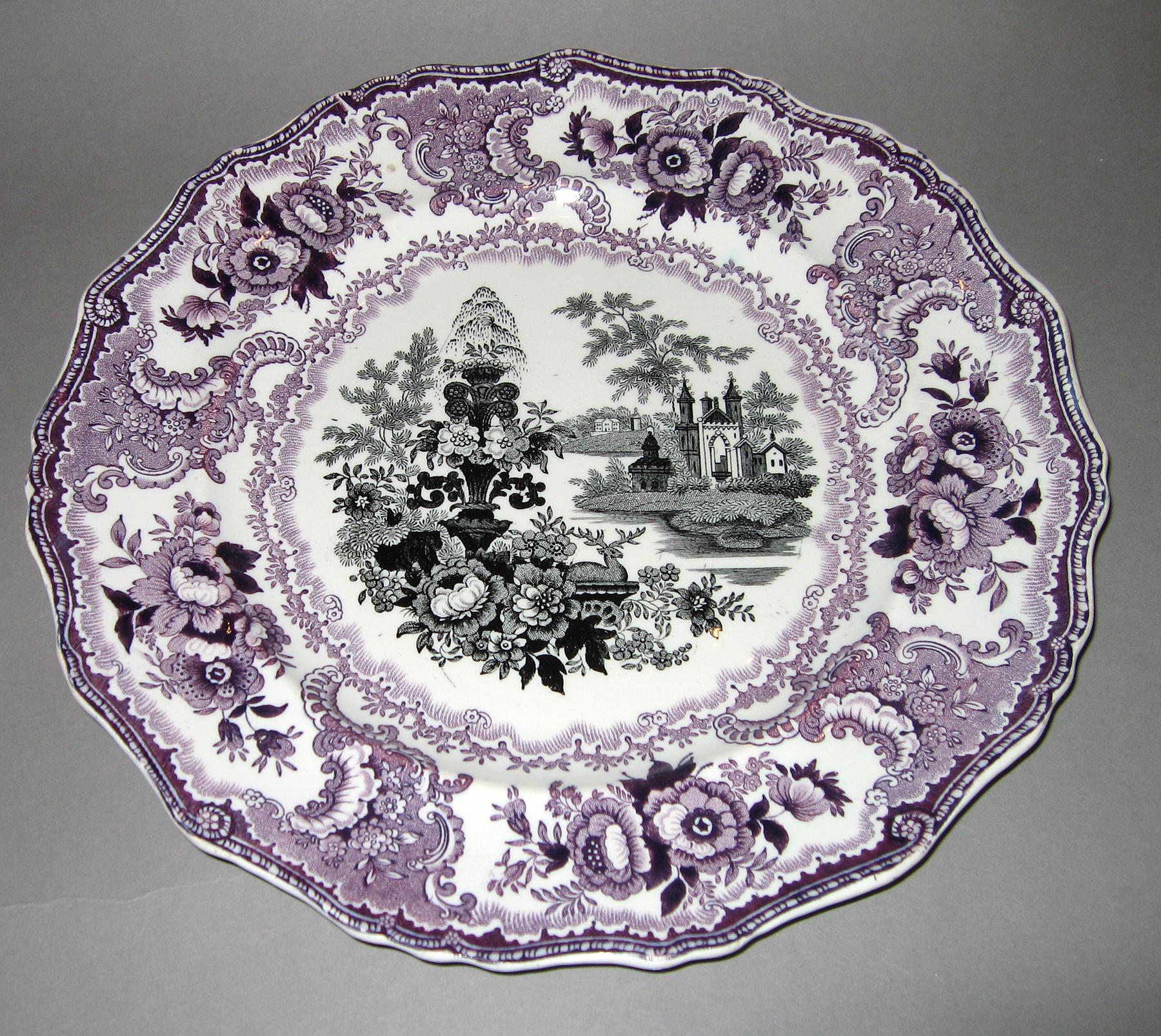 1966.0902.001 Fountain Scenery transfer printed plate