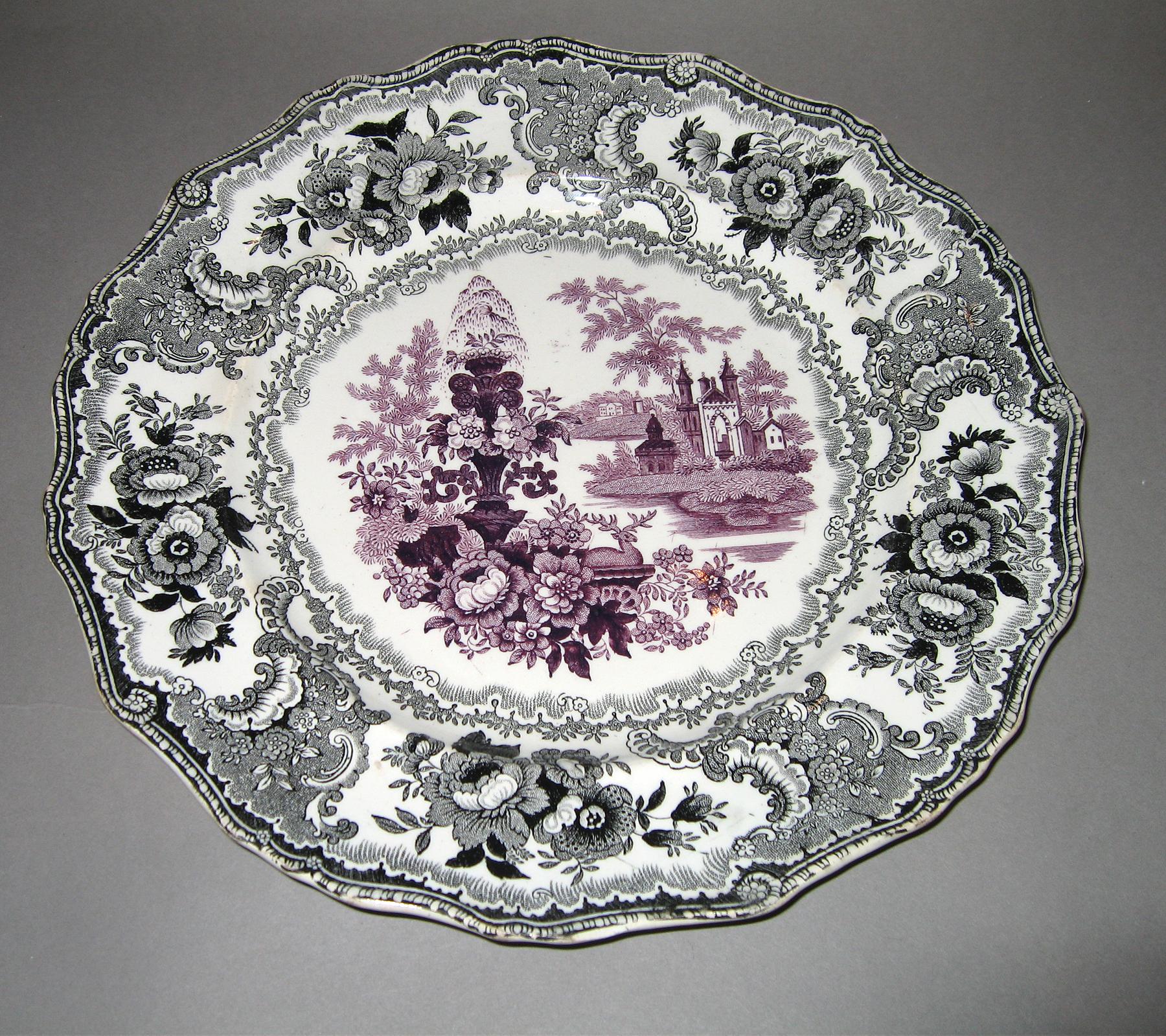 1966.0904 Fountain Scenery transfer printed plate