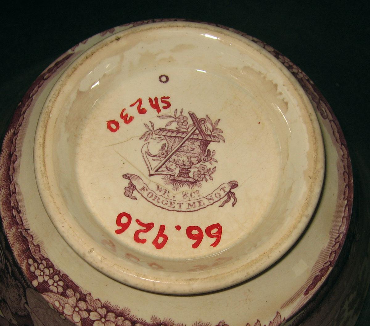 1966.0926 Transfer-printed earthenware bowl (underside)