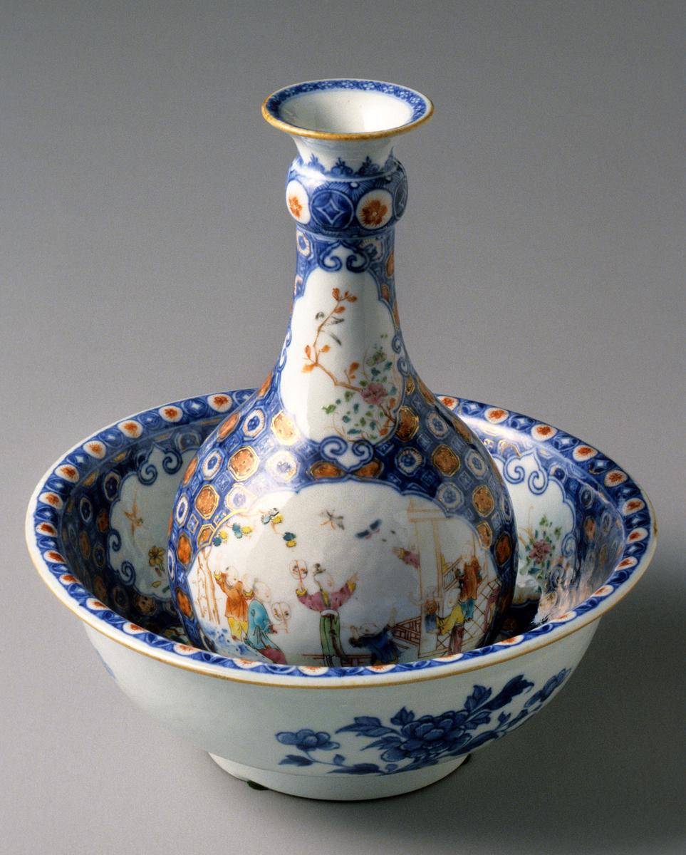 1966.1028, .1029 Bottle/Guglet and Bowl/Basin