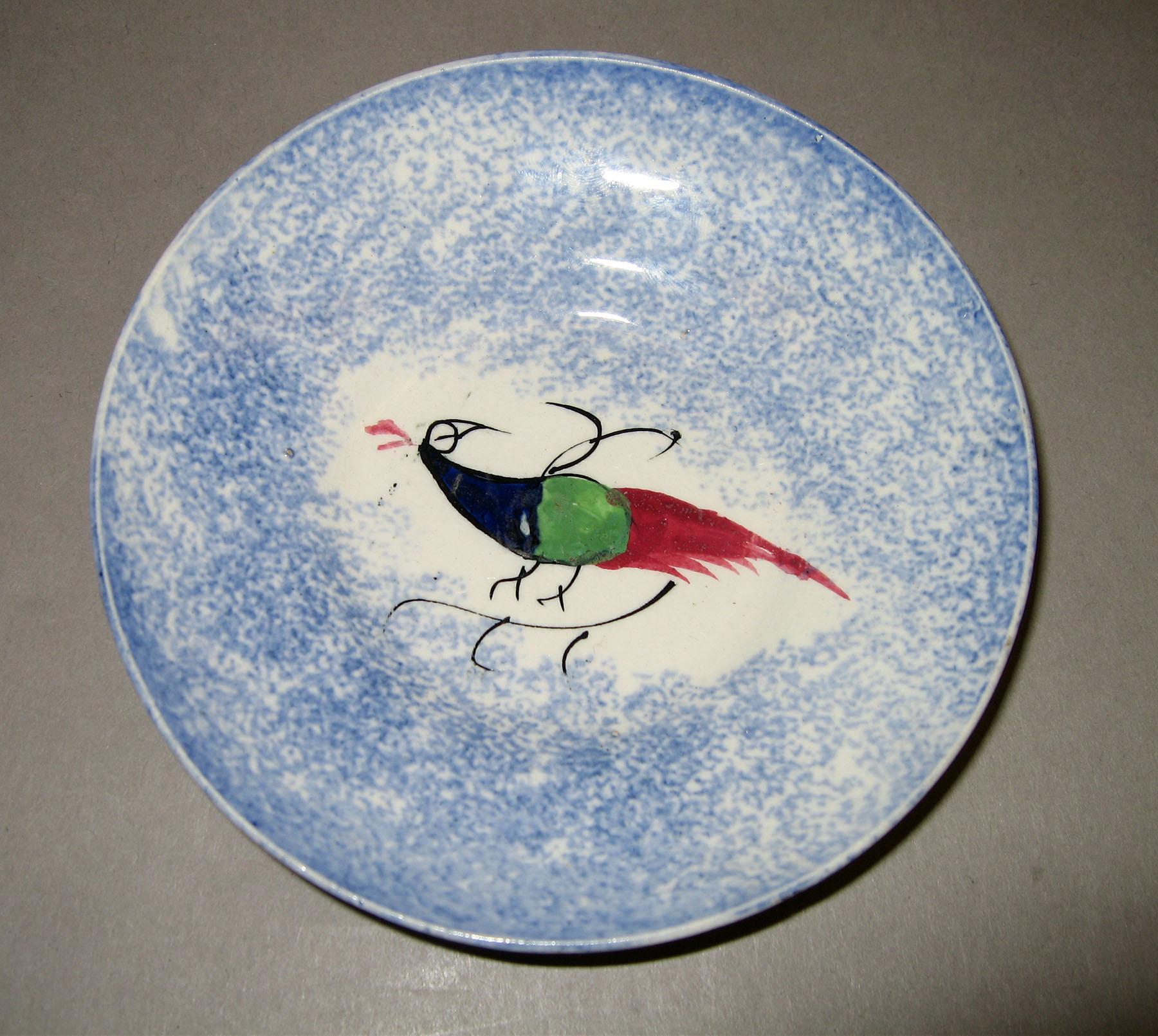 1966.1162 B Peafowl pattern spatter saucer