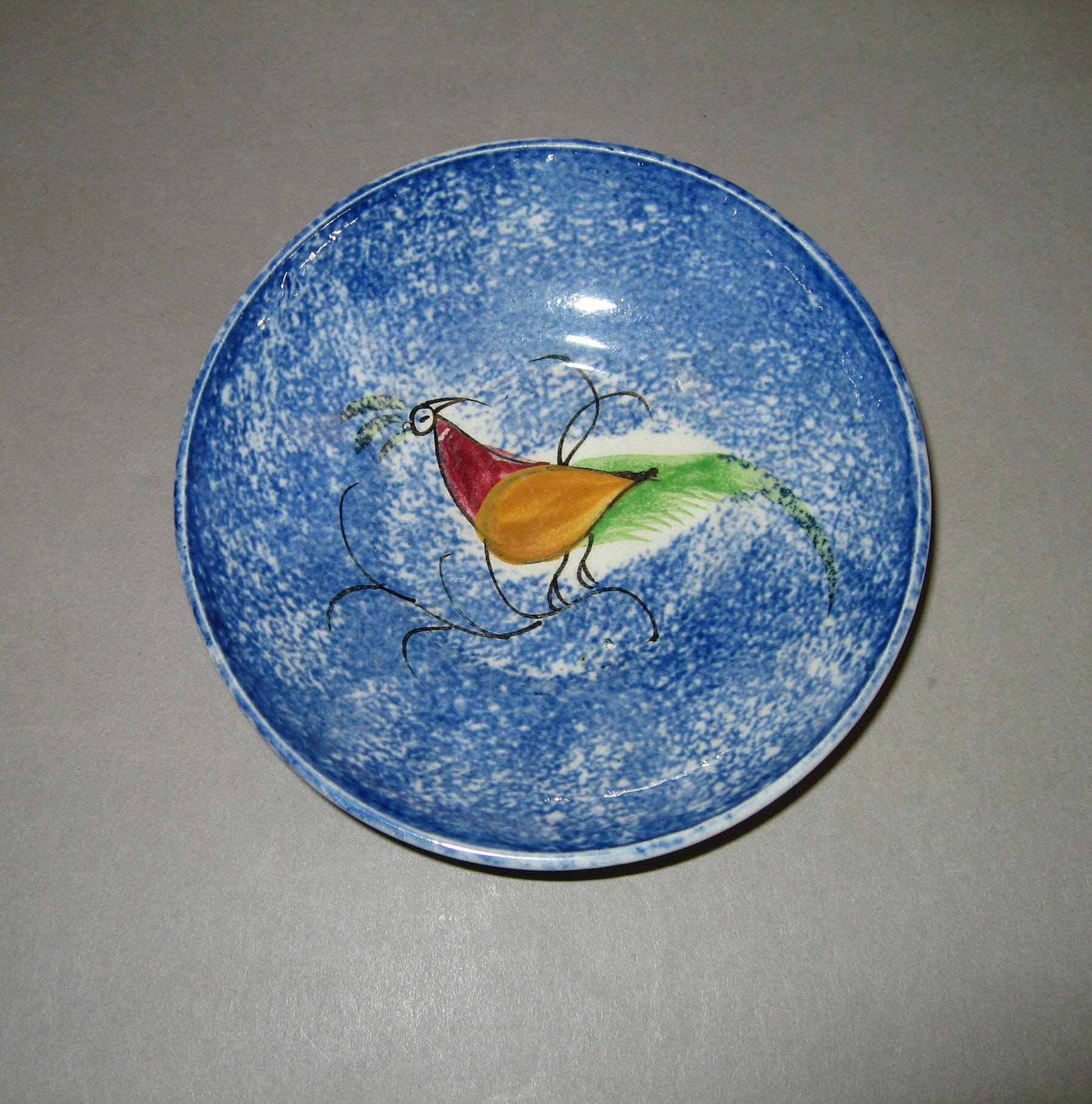 1966.1163 B Peafowl pattern spatter saucer