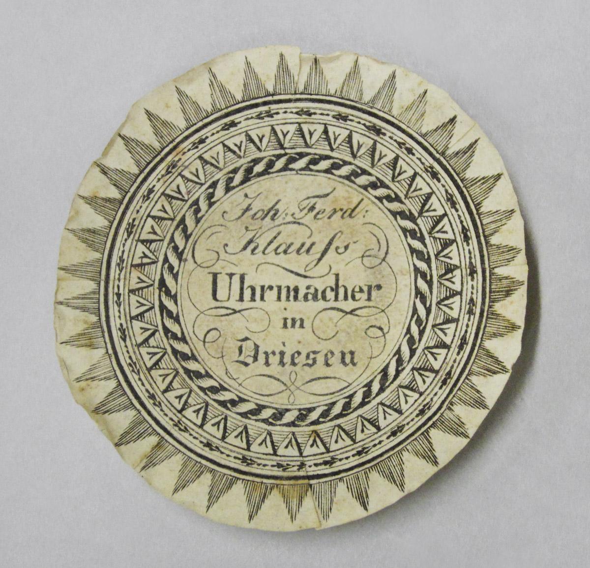 1966.1241 D Watch paper, upper surface