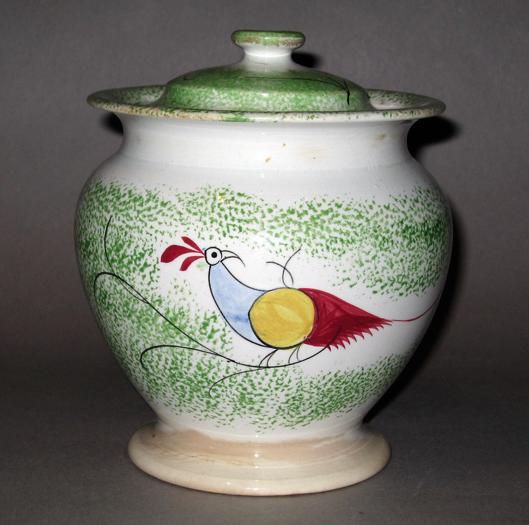 1966.1285 Spatterware sugar bowl