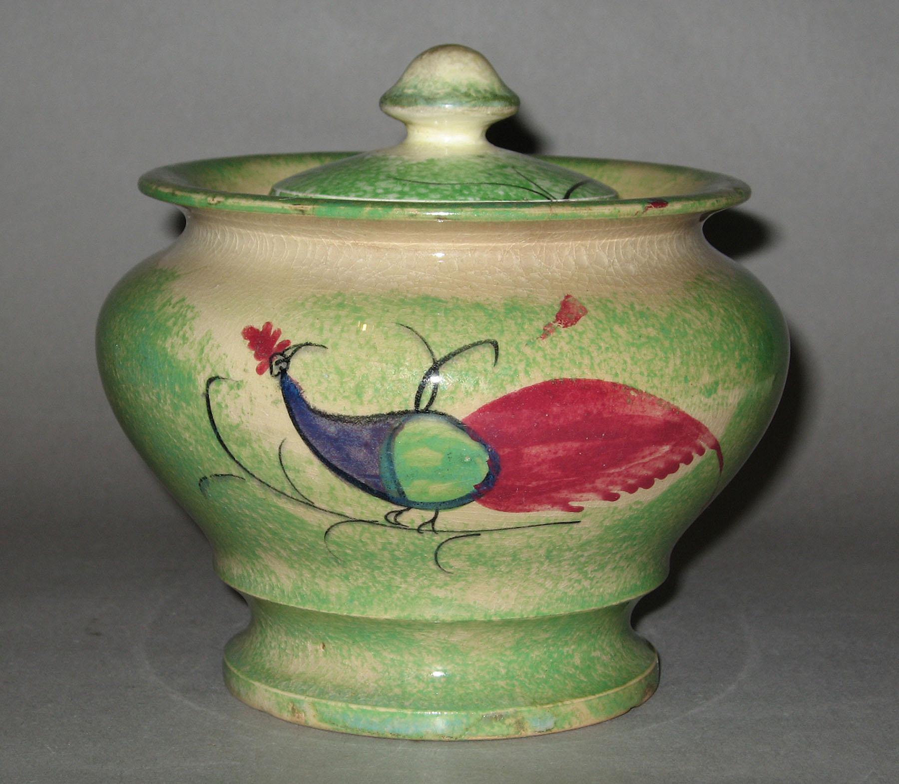 1966.1294.001 Spatterware sugar bowl