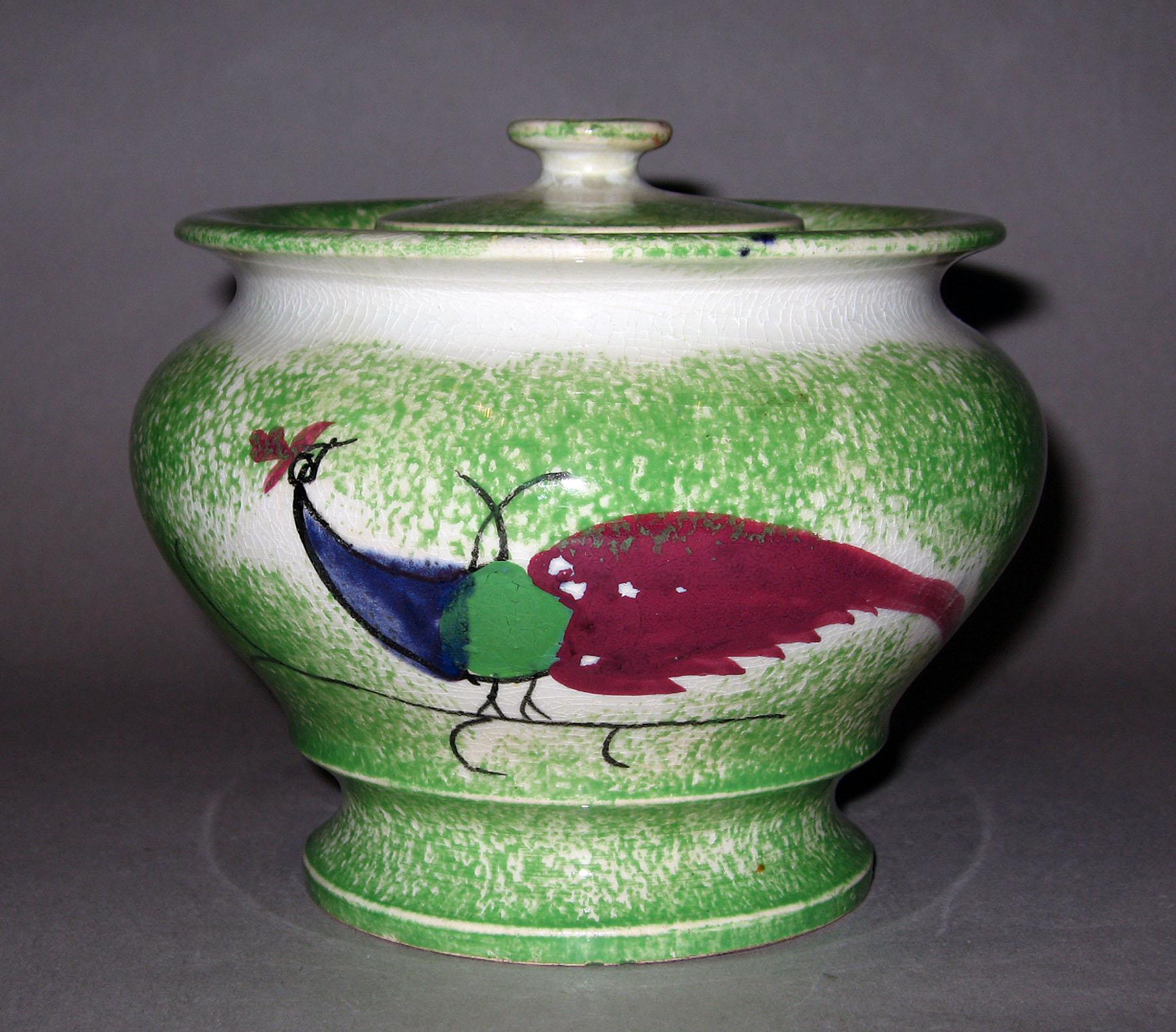 1966.1294.002 Spatterware sugar bowl