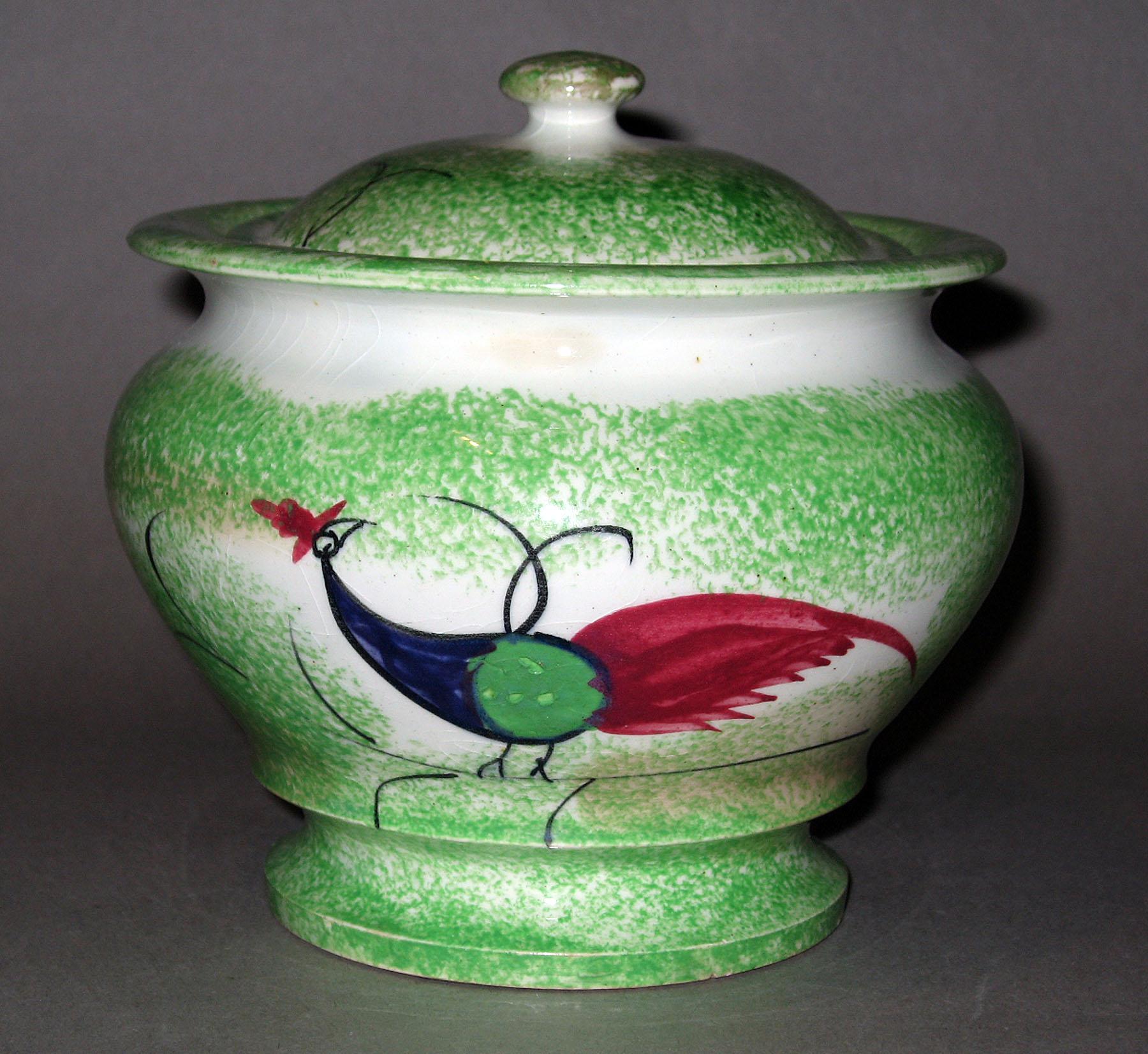 1966.1294.003 Spatterware sugar bowl
