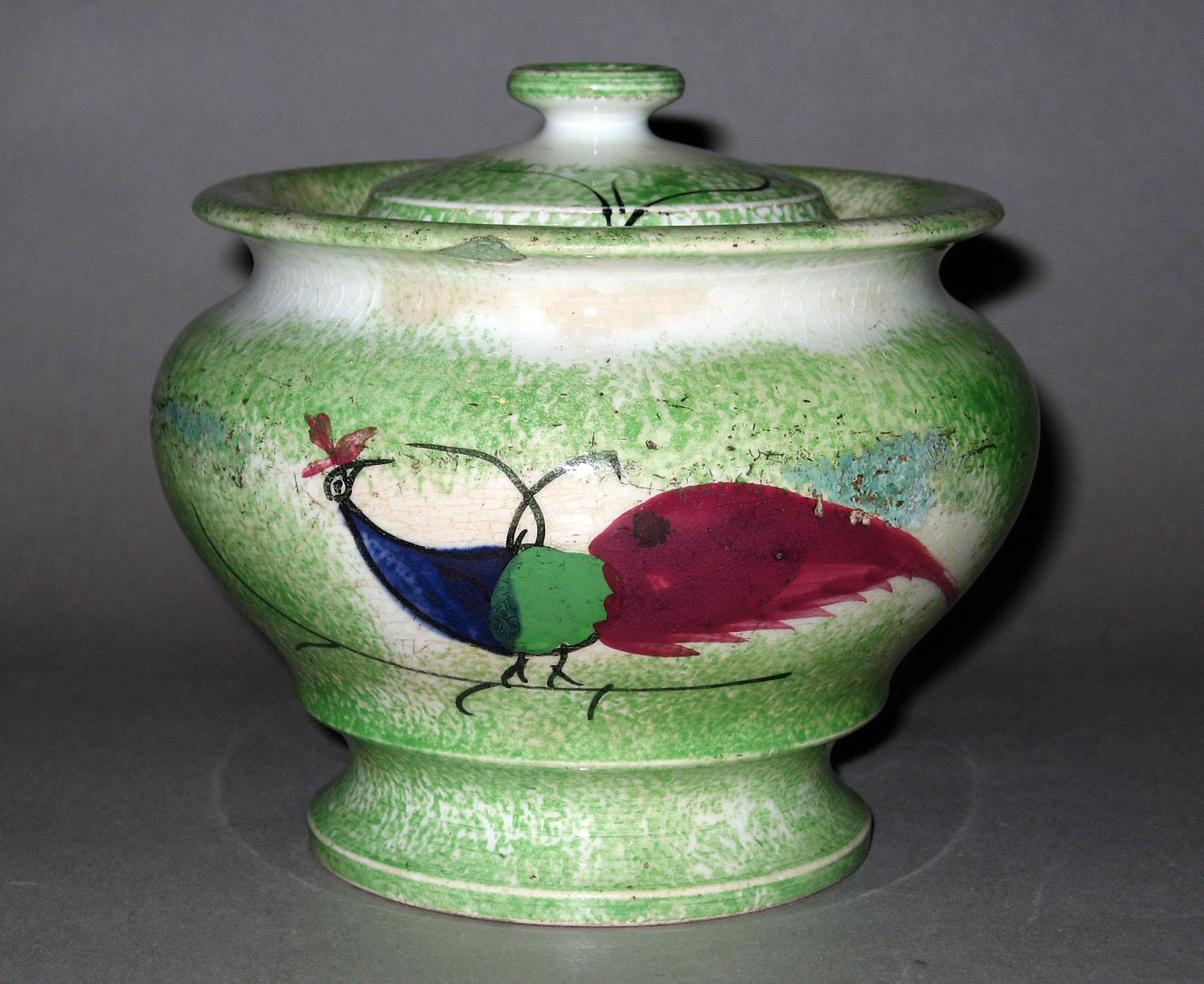 1966.1294.004 Spatterware sugar bowl