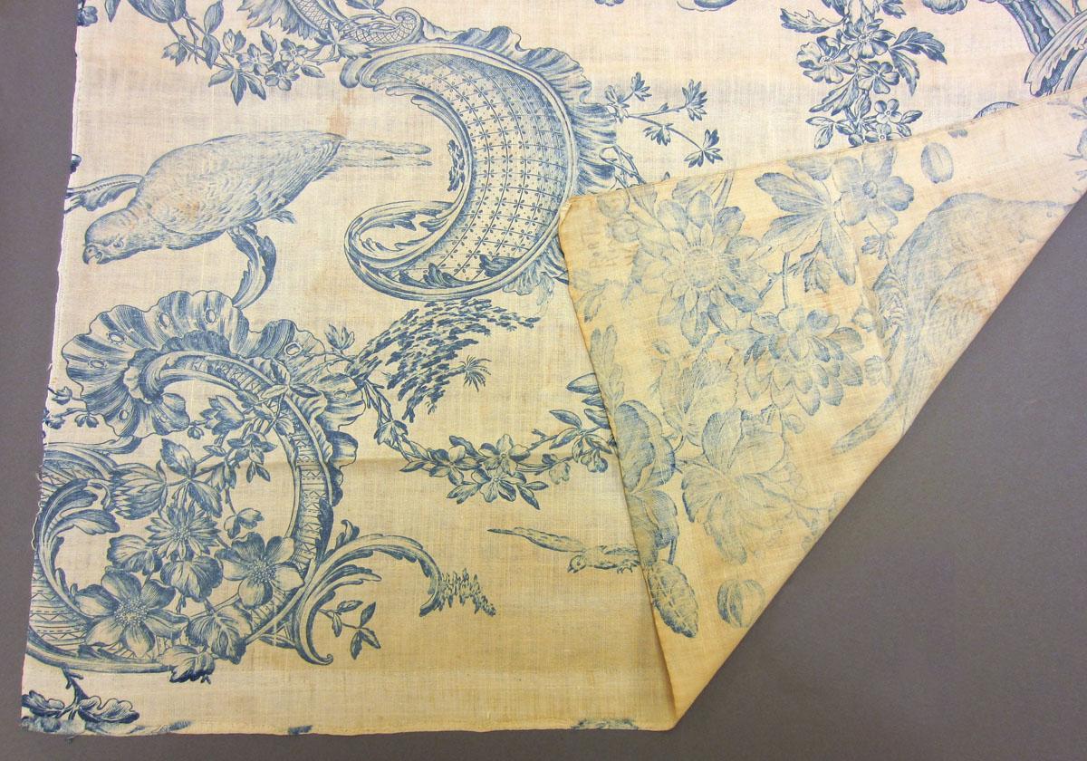 1966.1315.002 Textile, printed partial folded corner