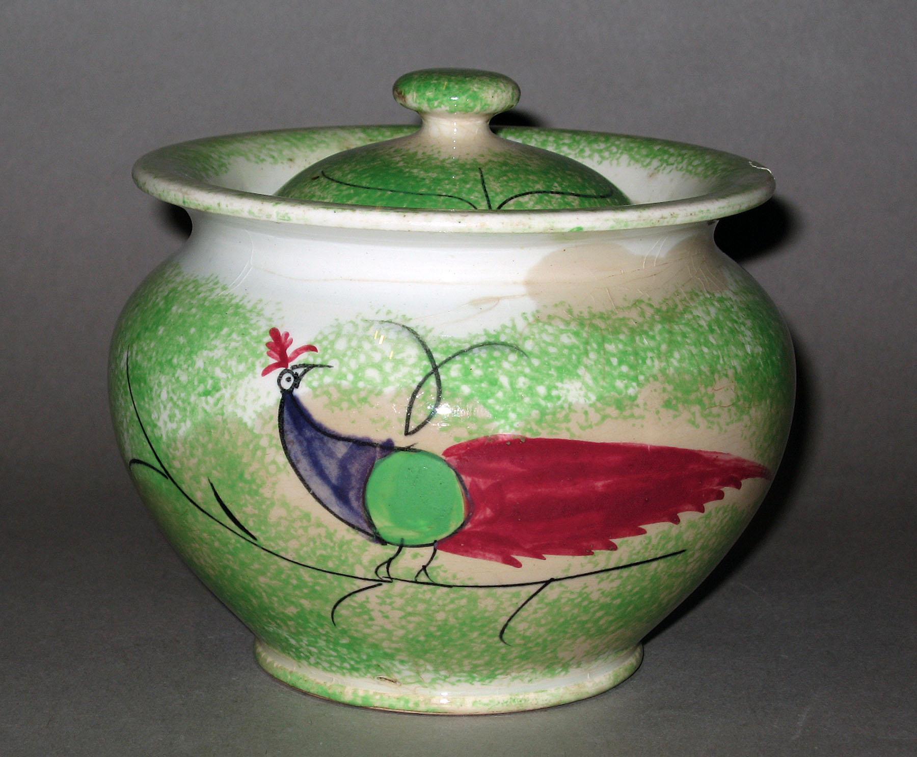 1966.1316 Spatterware sugar bowl