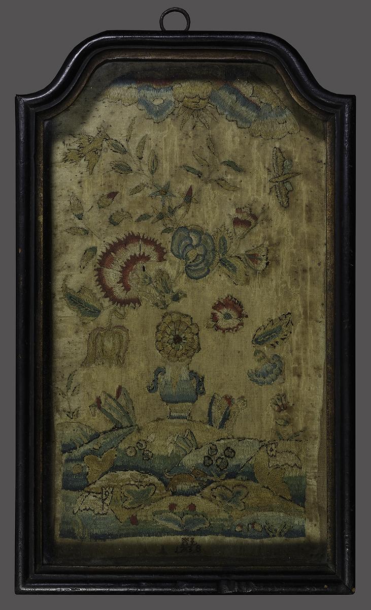 1966.1391 A, B Needlework Picture and Frame