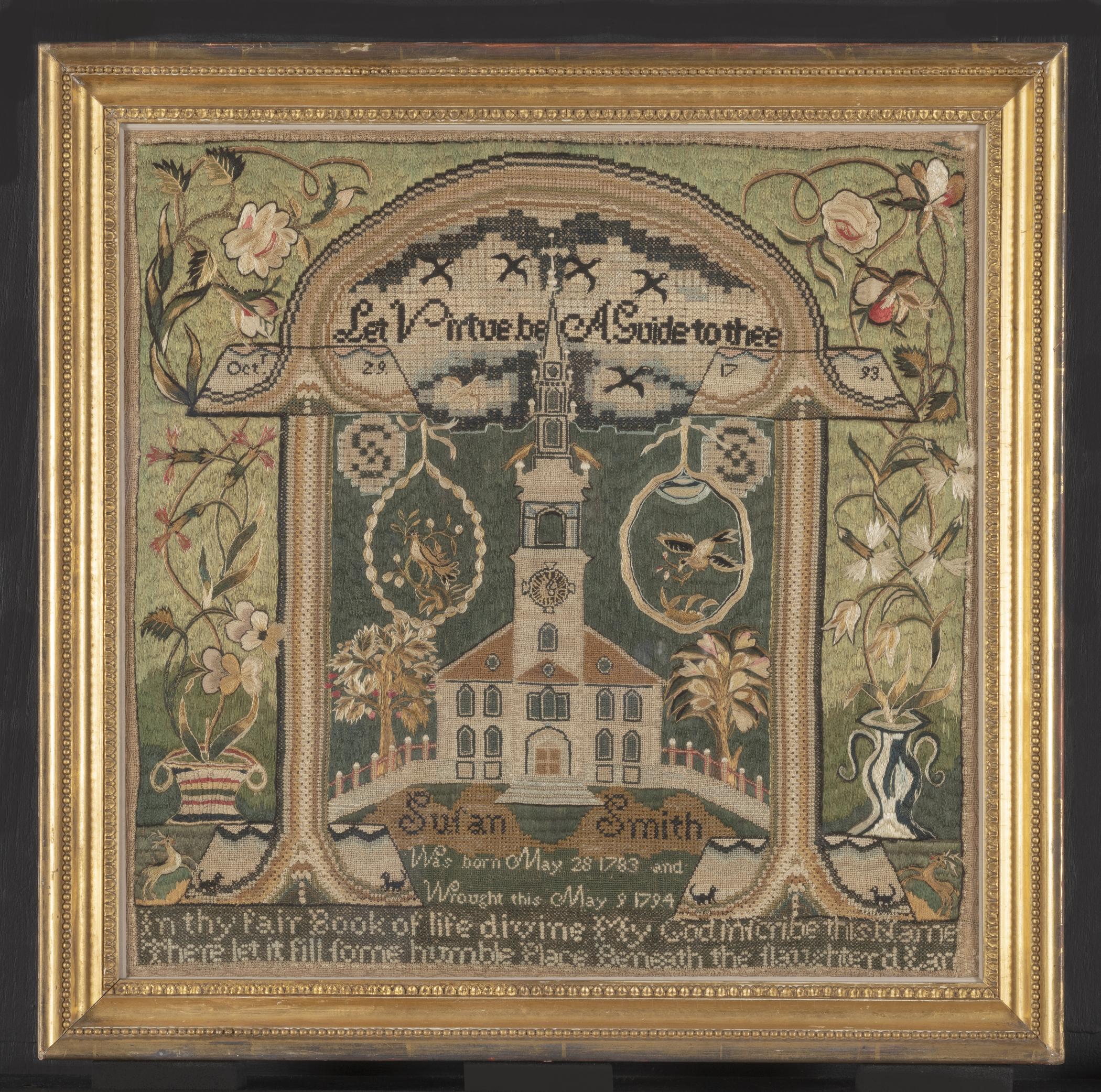 1958.2879 Sampler, 1966.1397 Frame, view 1