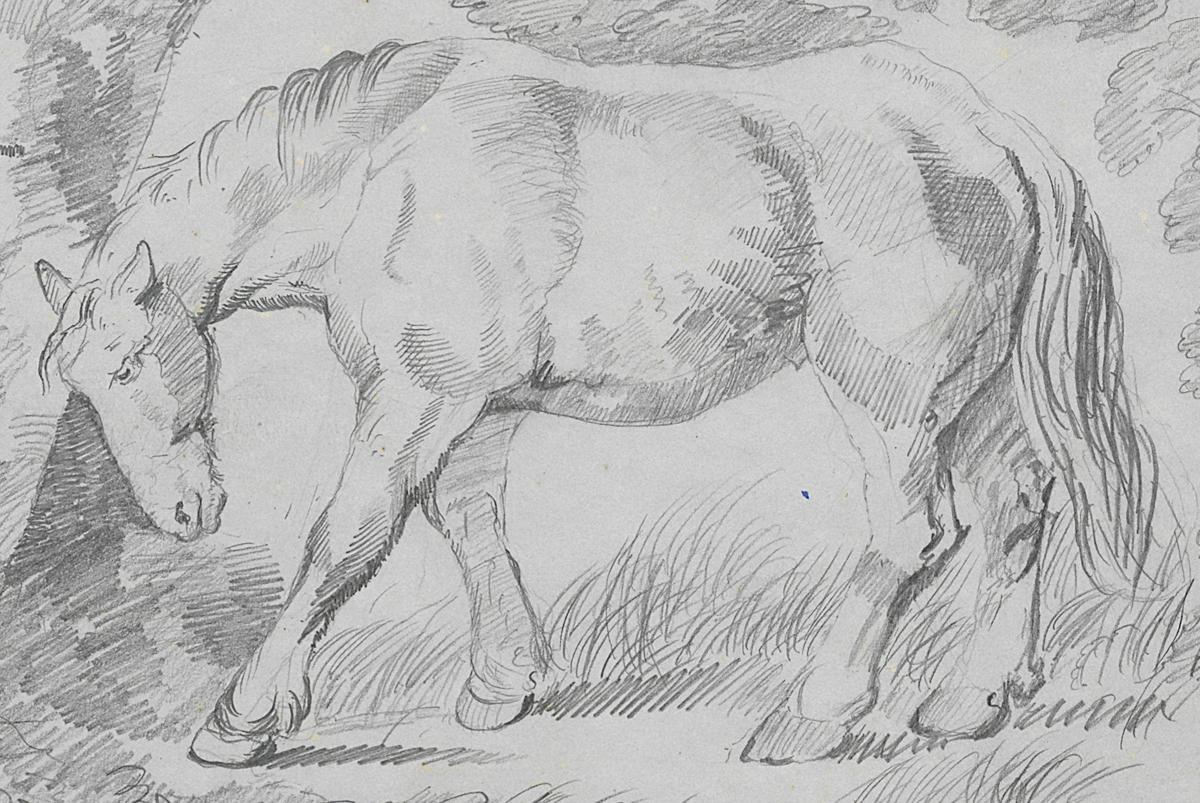 1966.1407 Sketch Book, Page 3 Detail