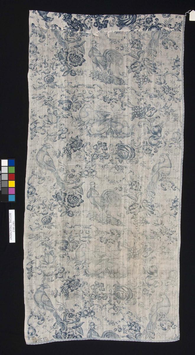 1967.0066.002 Window hanging, reverse, before conservation treatment