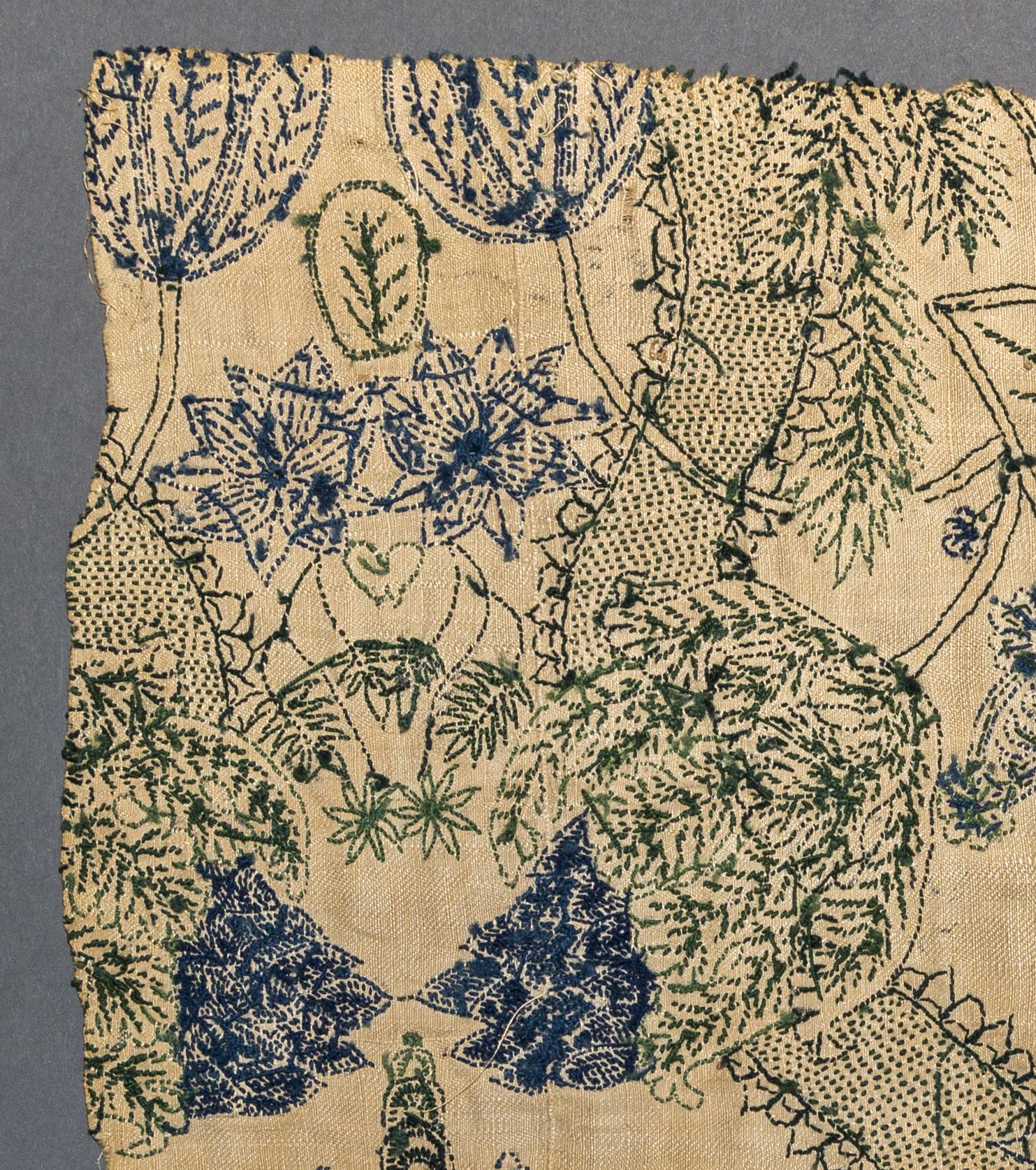 1967.0087 Textile, embroidered, reverse, detail 5