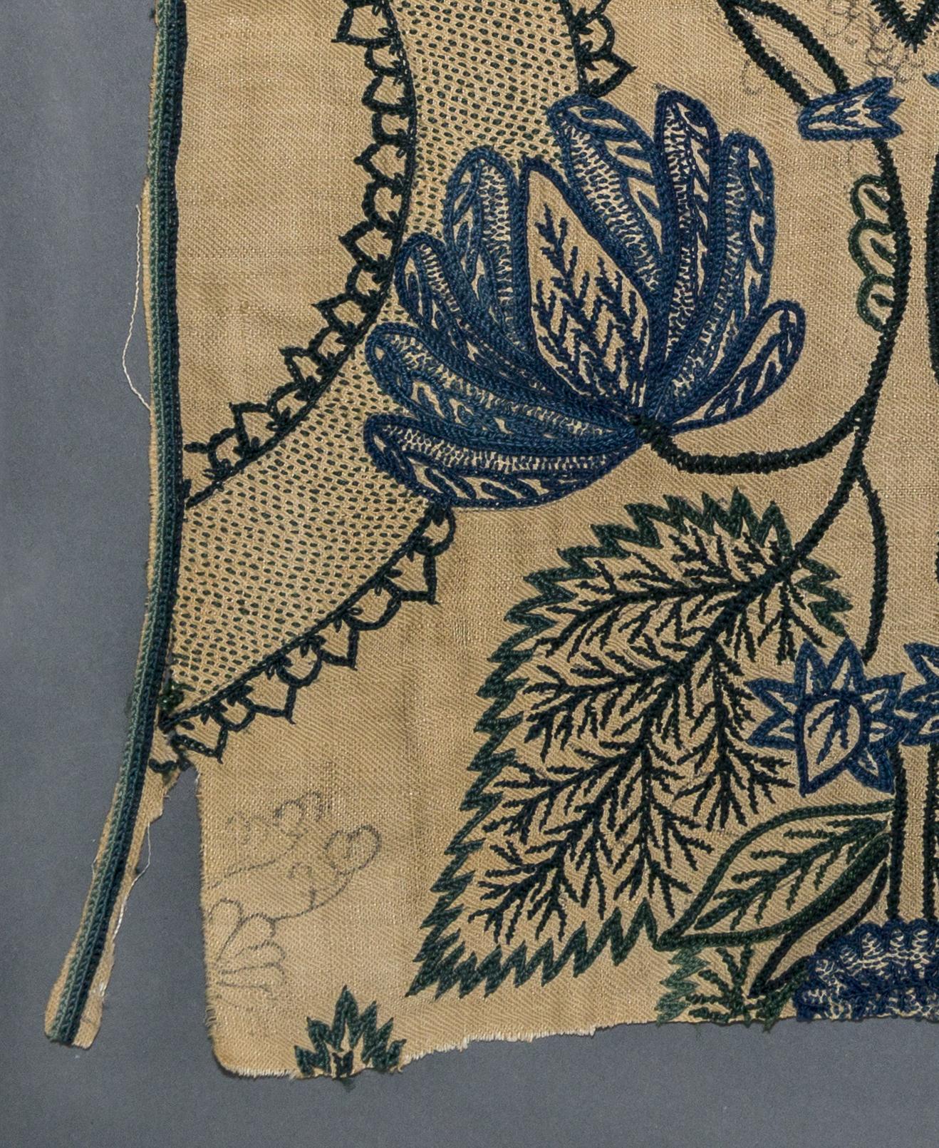 1967.0087 Textile, embroidered, detail 1