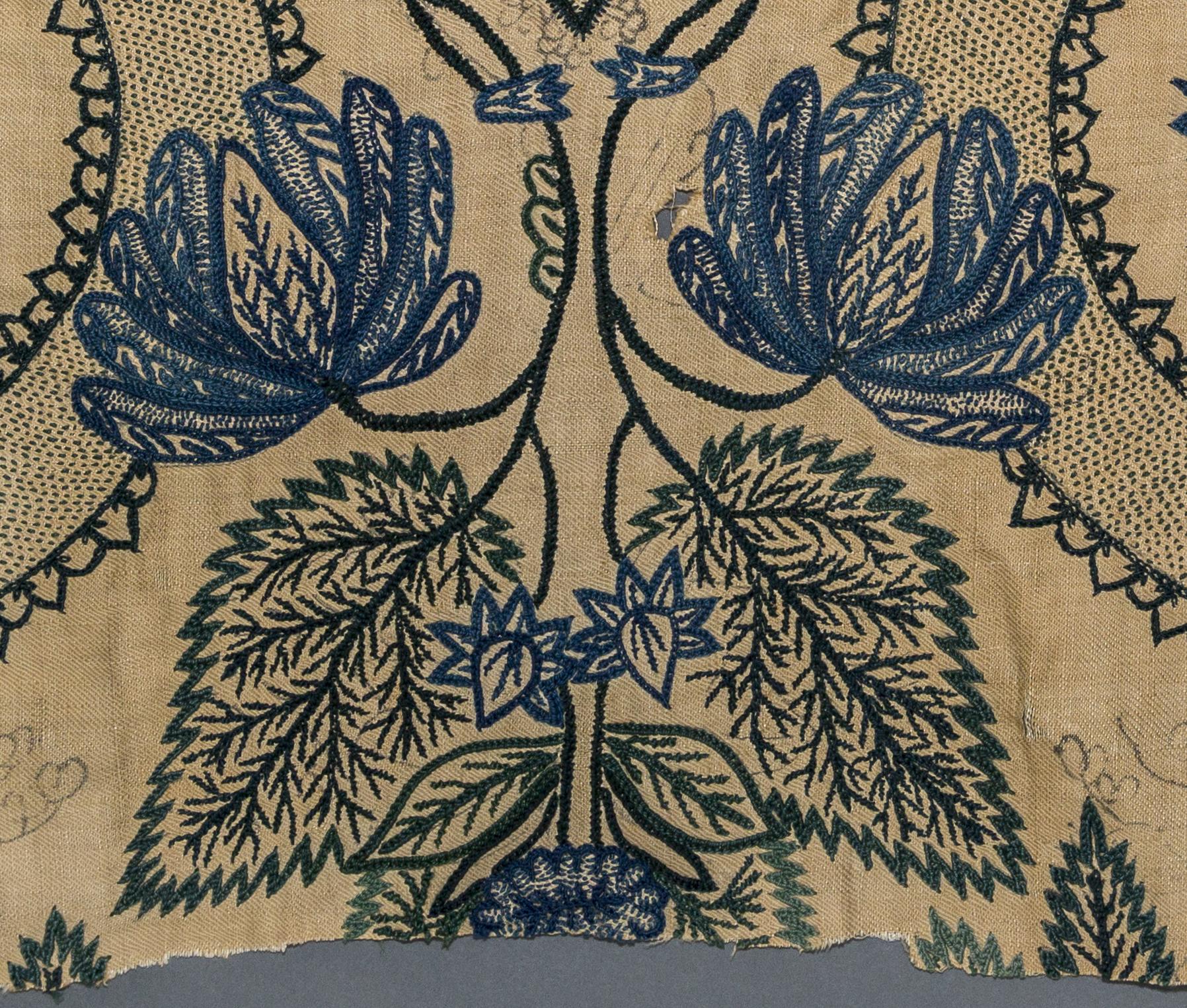 1967.0087 Textile, embroidered, detail 2