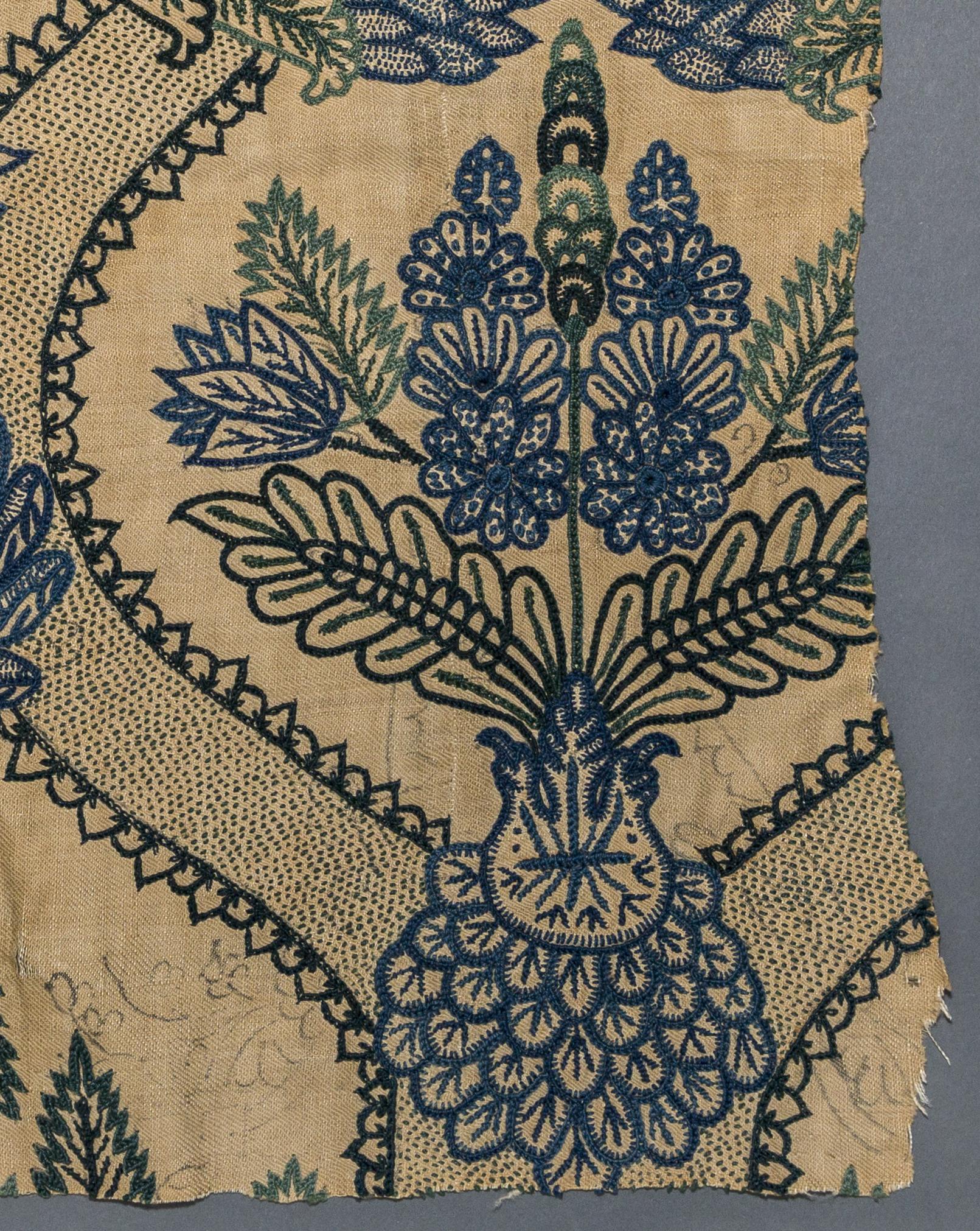 1967.0087 Textile, embroidered, detail 4