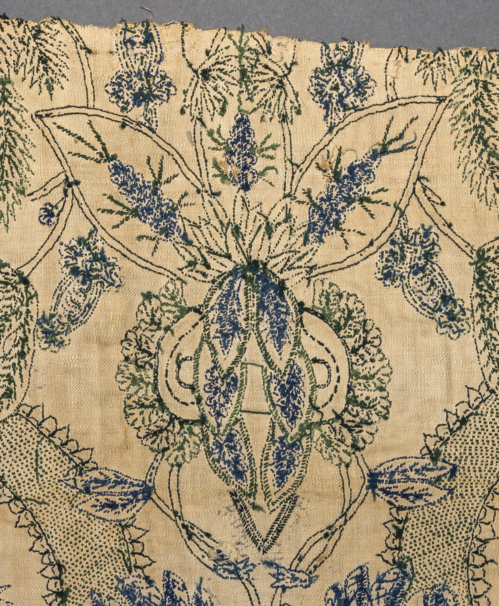 1967.0087 Textile, embroidered, reverse, detail 3