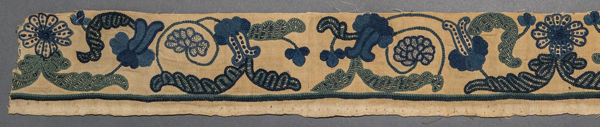 1967.0088 Textile, embroidered, detail 1