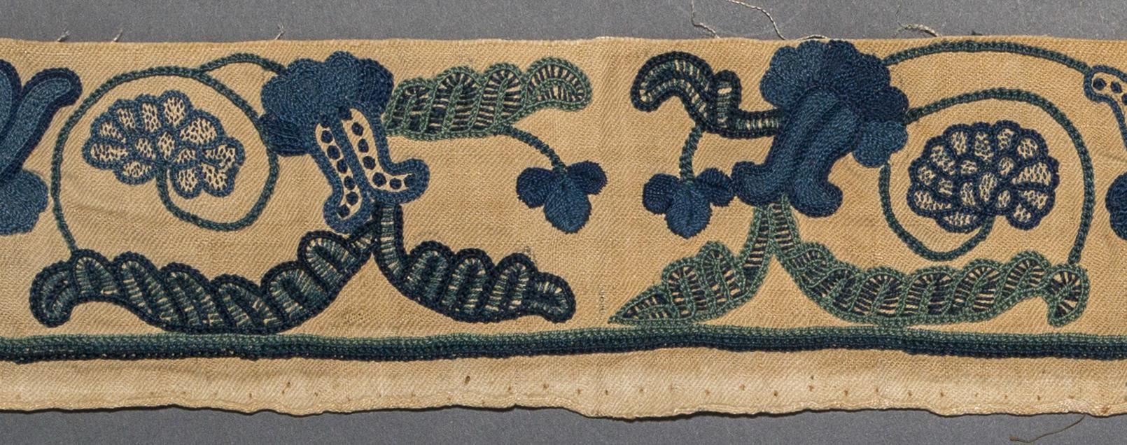 1967.0088 Textile, embroidered, detail 2