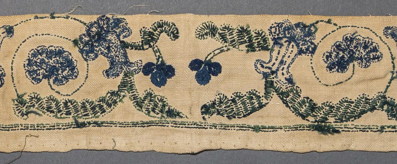 1967.0088 Textile, embroidered, reverse, detail 2