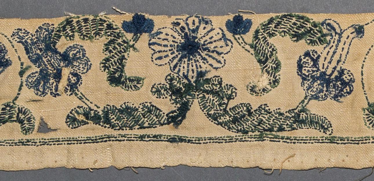 1967.0088 Textile, embroidered, reverse, detail 3