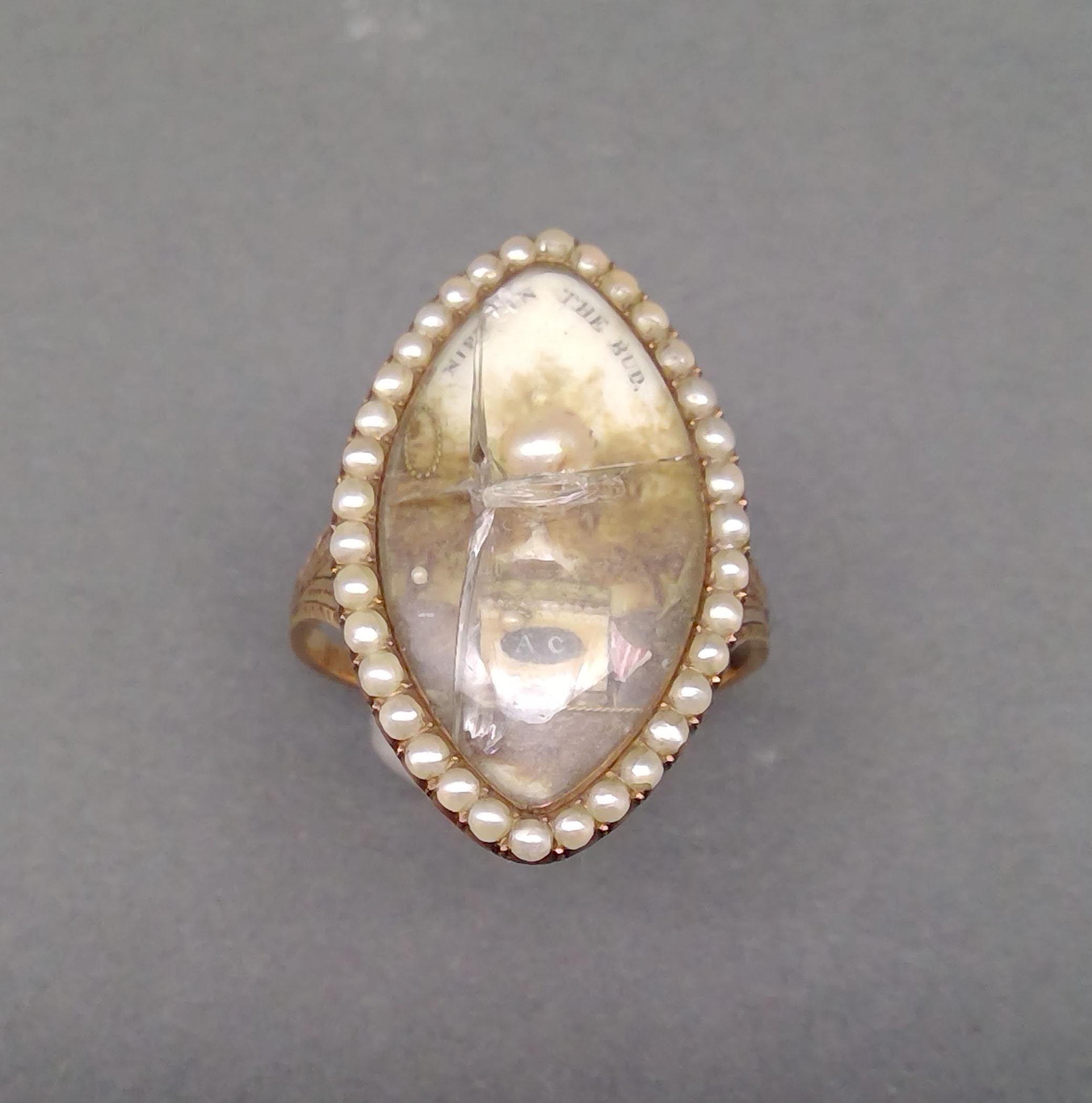 1967.0096 Ring (finger), Mourning ring, view 1