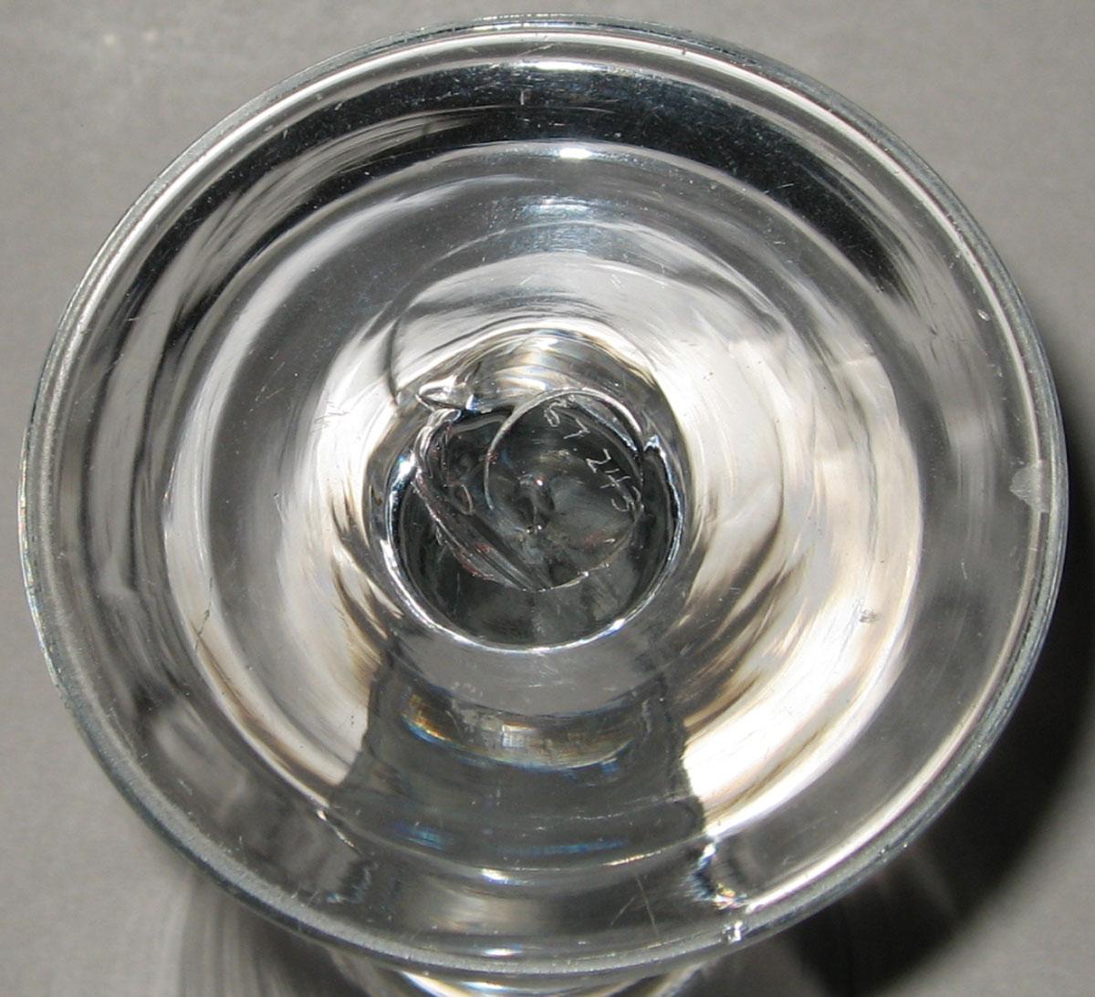 1967.0243 Lead glass wine glass (underside)