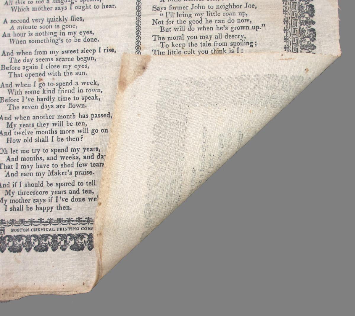 1967.0273 A textile, printed folded corner