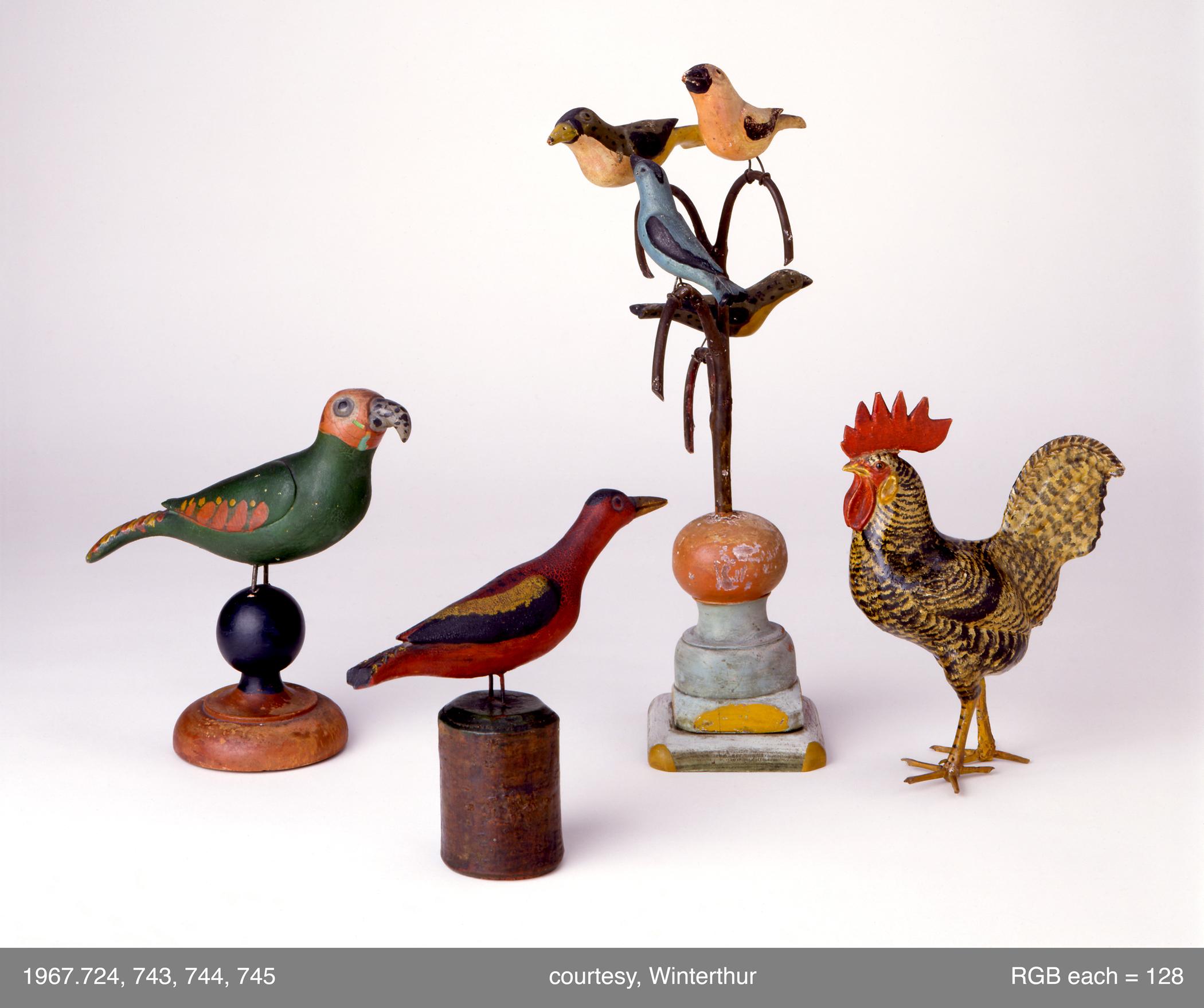 1967.0744, .0743, .0745, .0724 Figures of birds