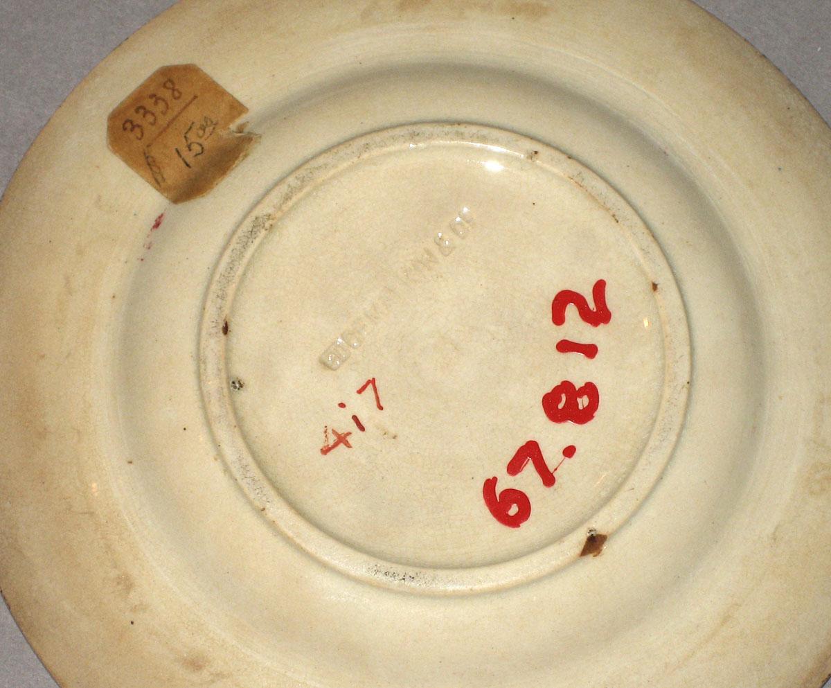 1967.0812 Pearlware Washington cup plate (underside)
