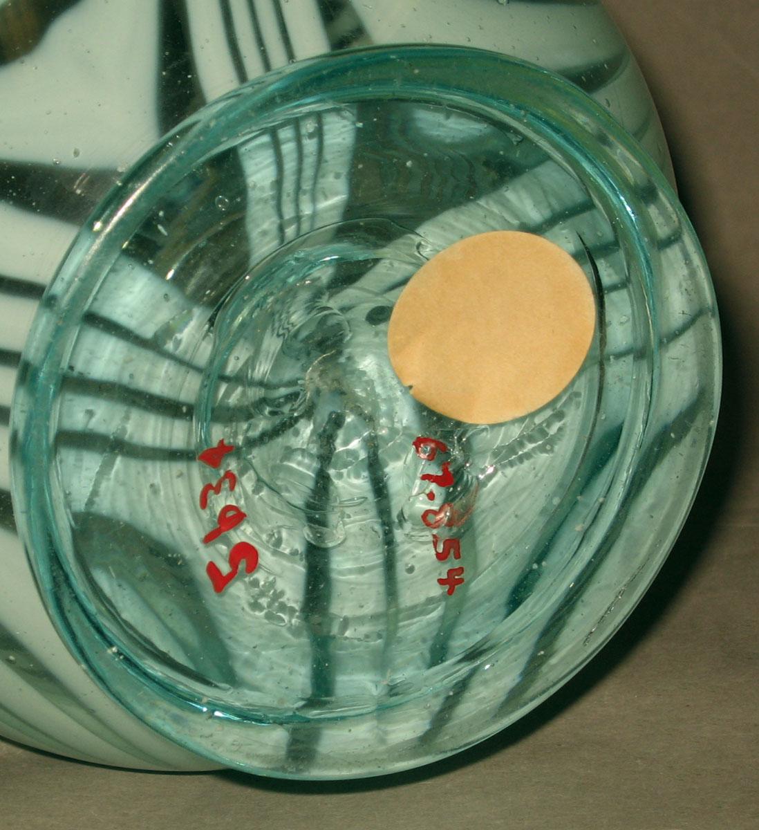 1967.0854 Glass jug (underside)