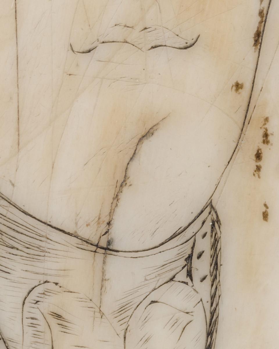 1967.0876 Whale tooth, Scrimshaw tooth (detail 9)