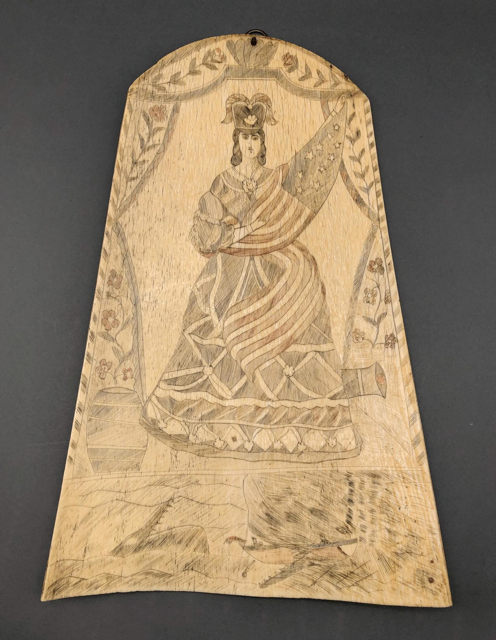 1967.0888 Plaque, Scrimshaw picture, view1 Obverse