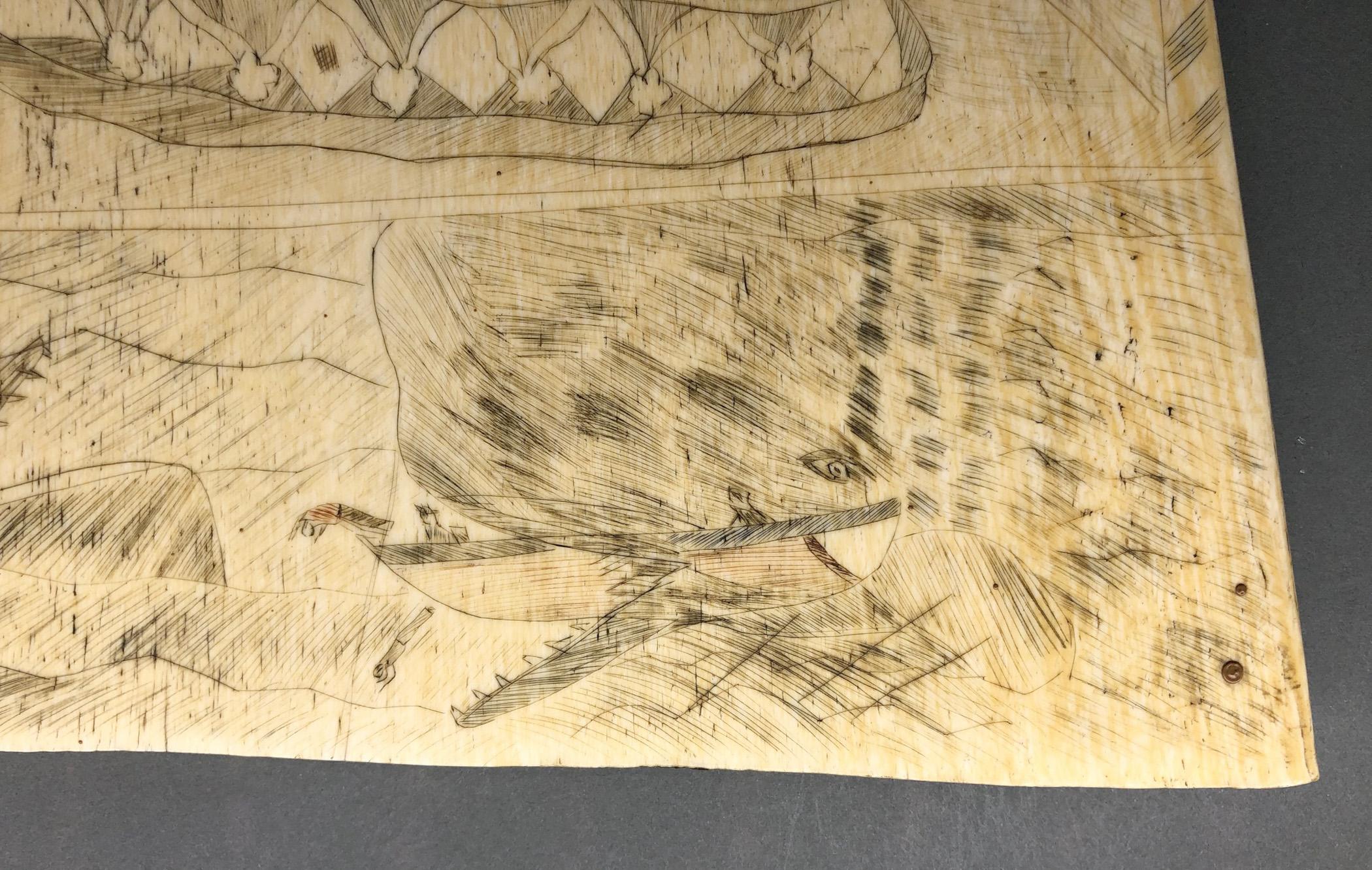 1967.0888 Plaque, Scrimshaw picture, view12 Obverse detail