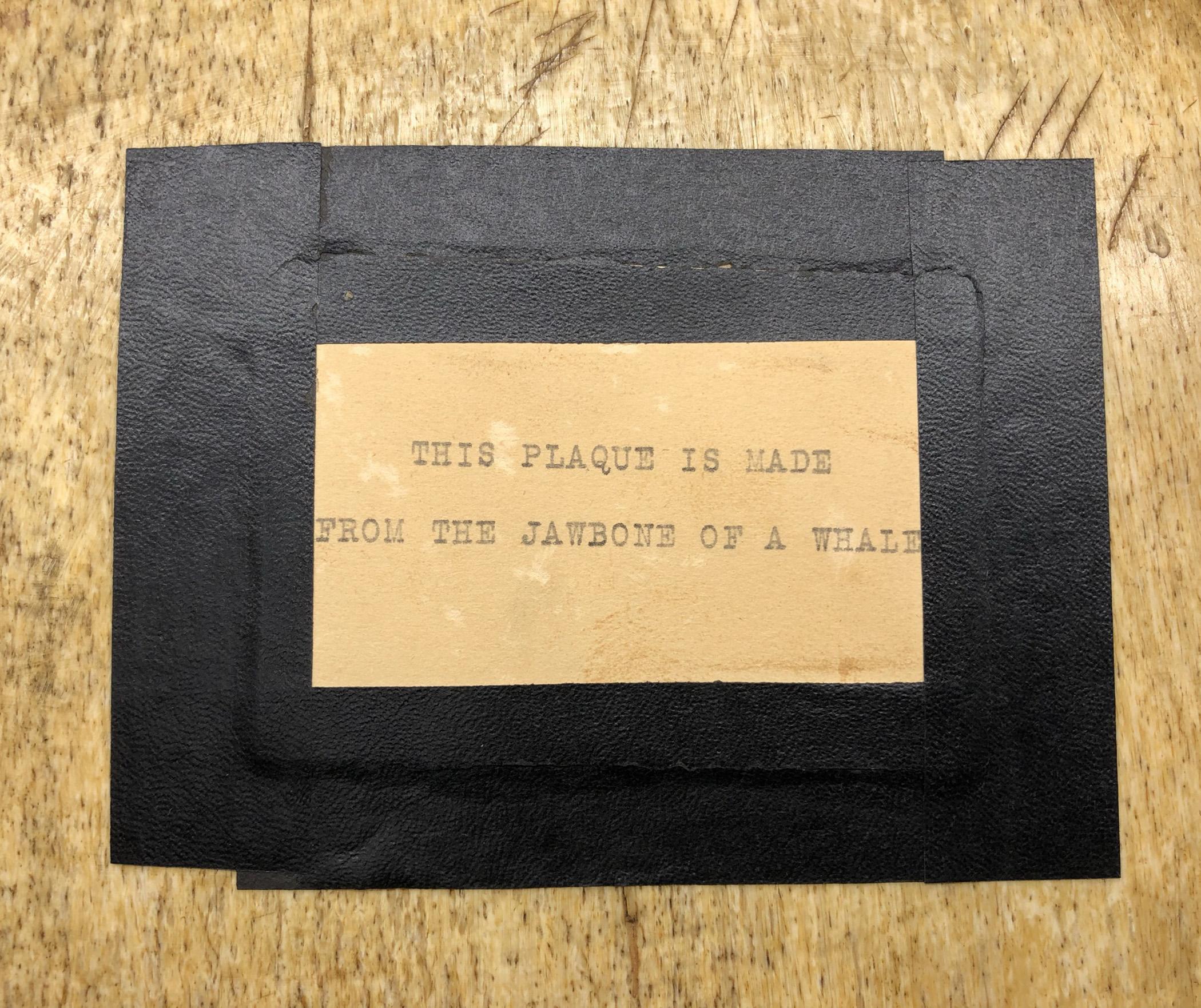 1967.0888 Plaque, Scrimshaw picture, view15 Reverse detail