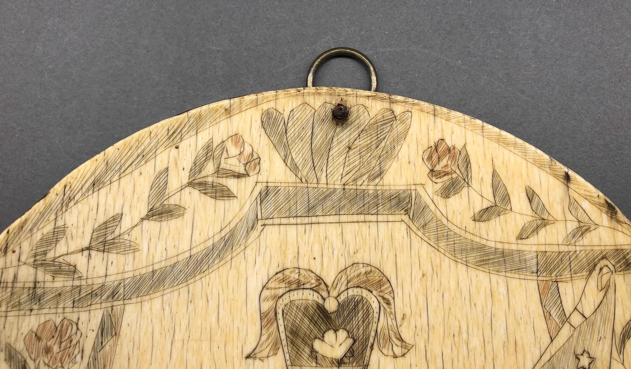 1967.0888 Plaque, Scrimshaw picture, view3 Obverse detail