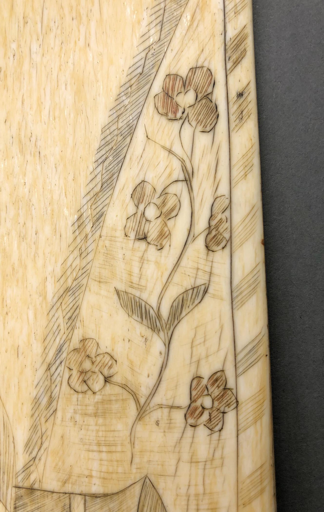 1967.0888 Plaque, Scrimshaw picture, view8 Obverse detail