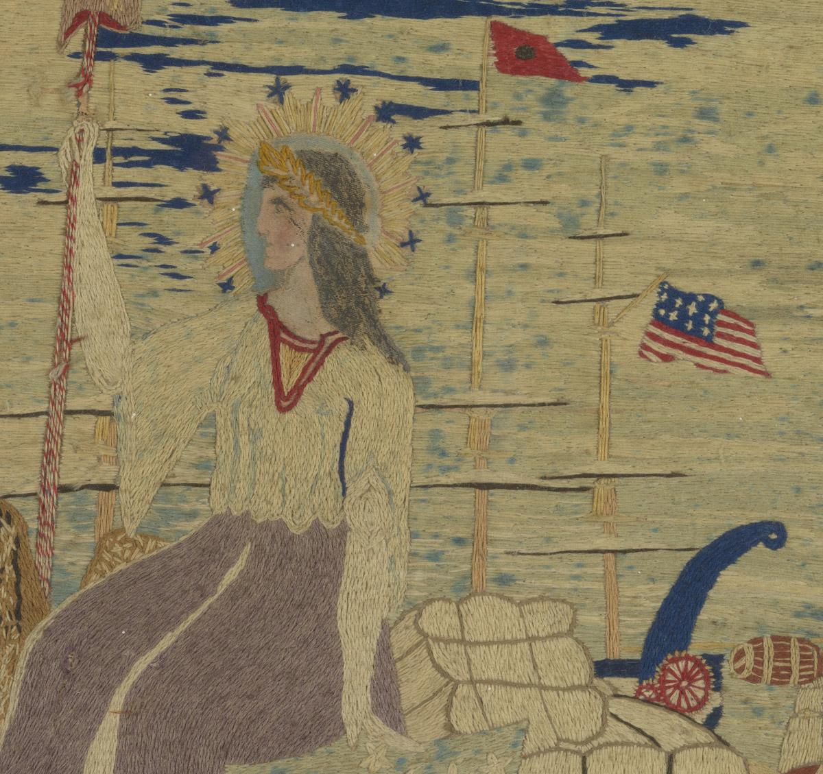 1967.0893 A Needlework picture, detail 1