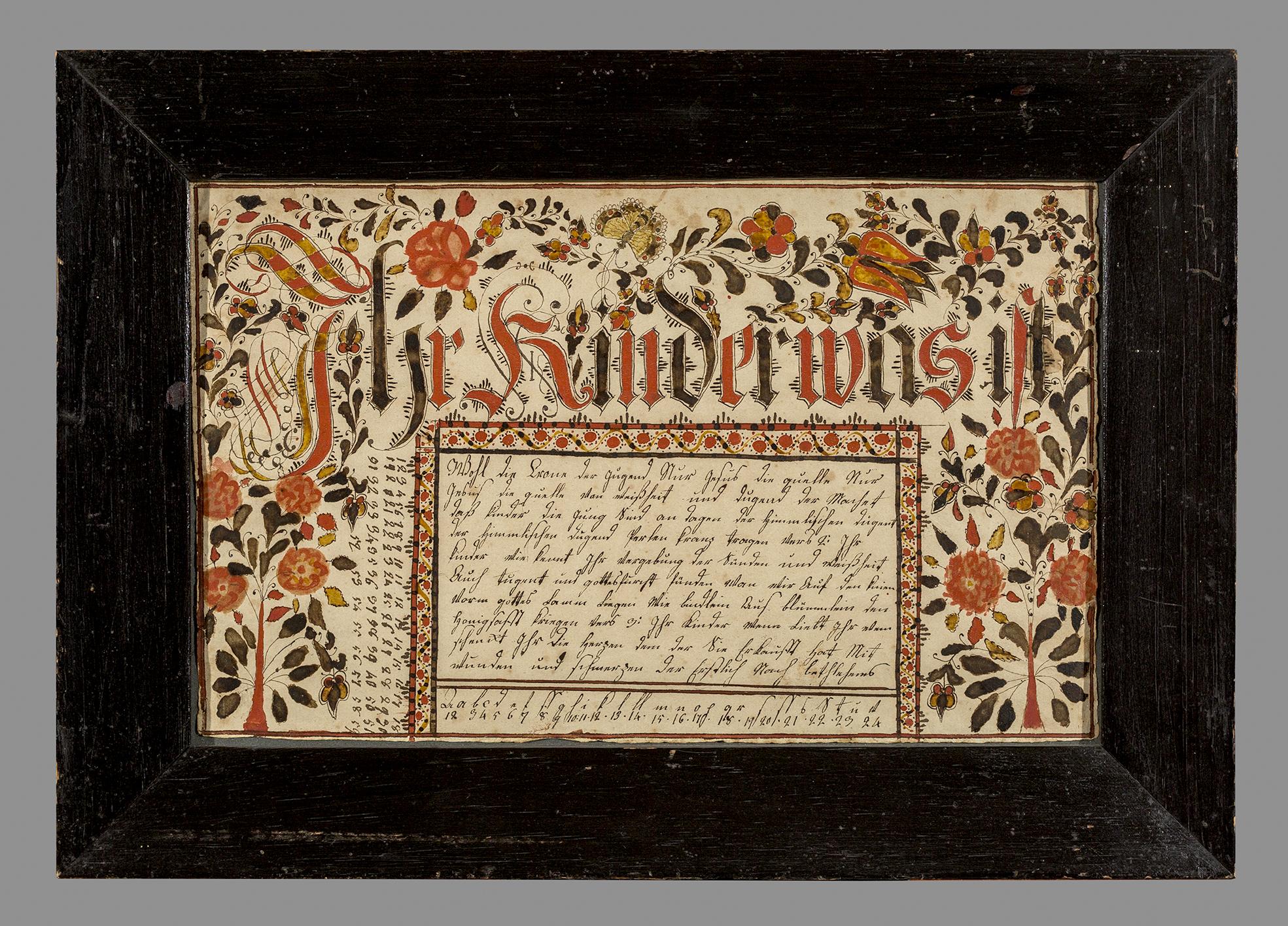 1957.1232 Fraktur, 1967.0921 Frame, view 1