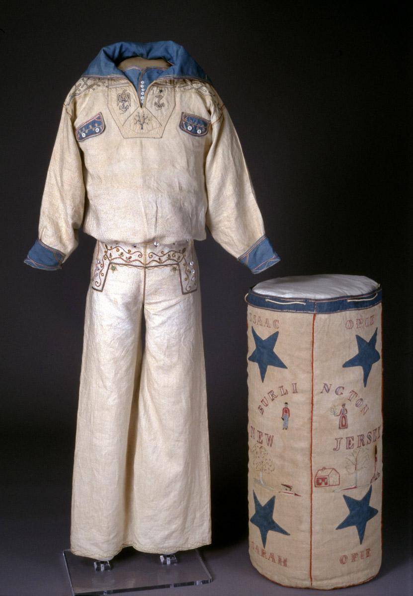 1967.0933, 1967.0932 Sailor suit and sea bag