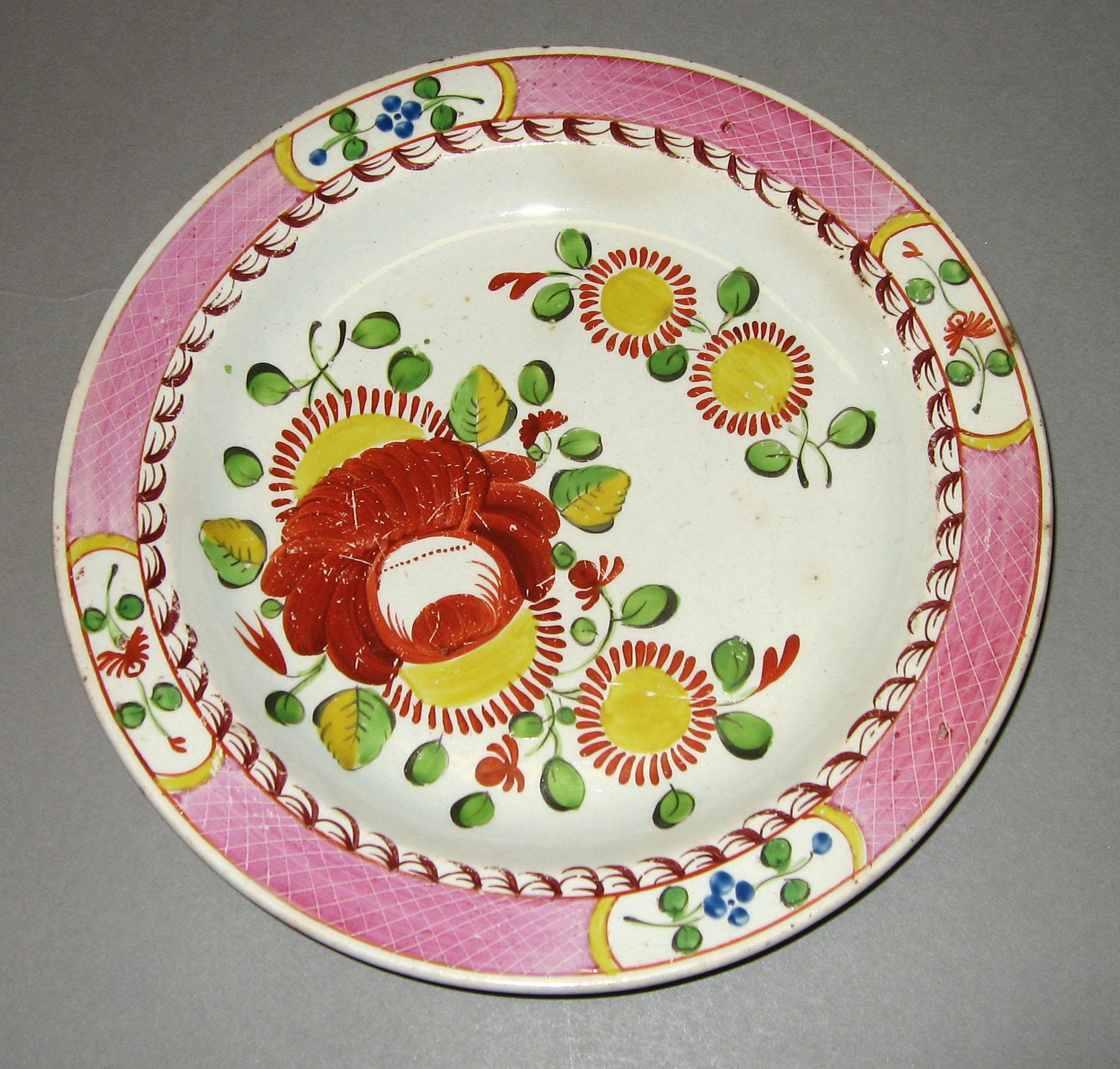 1967.1000 Rose pattern pearlware plate
